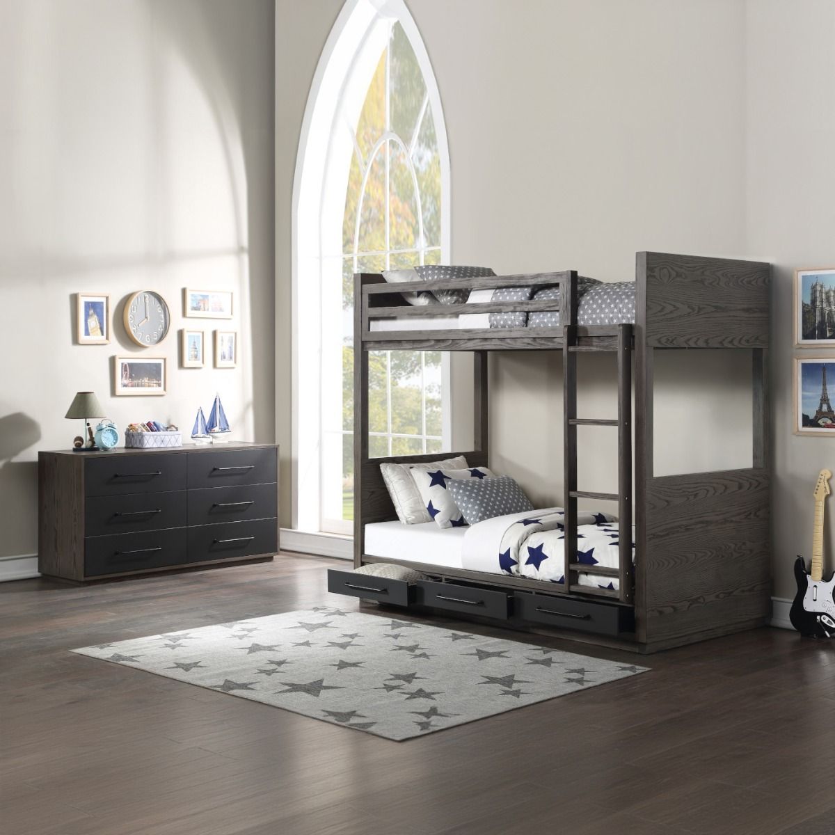 Estevon - Dresser - Gray Oak, dark gray, view 6