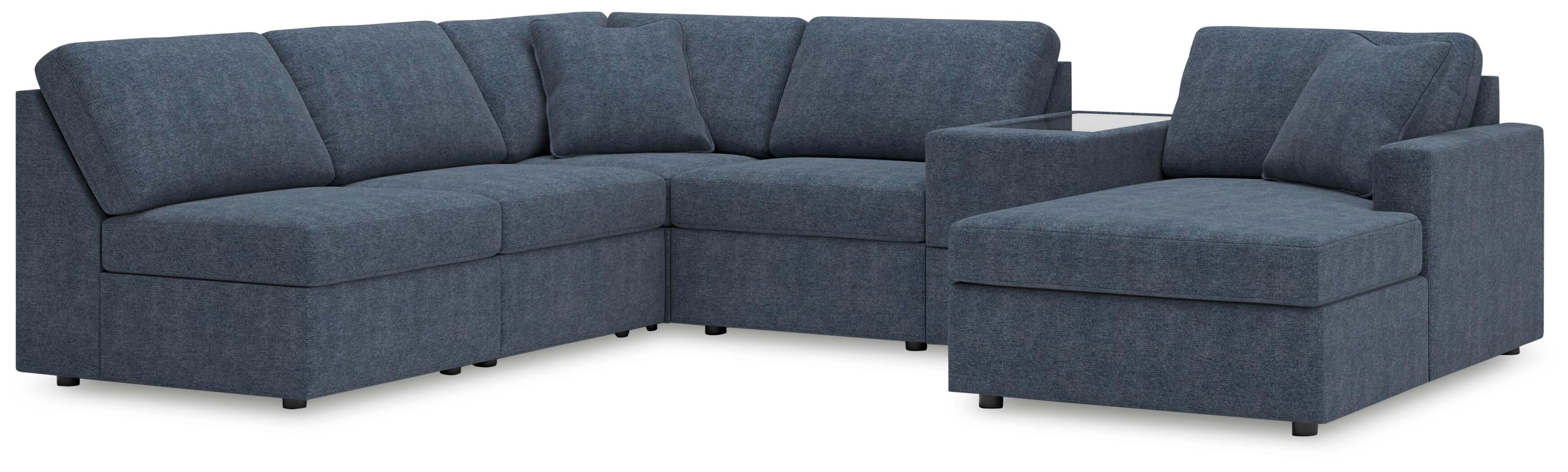 Modmax – 6-Piece Sectional With Raf Corner Chaise And Storage Console – Ink