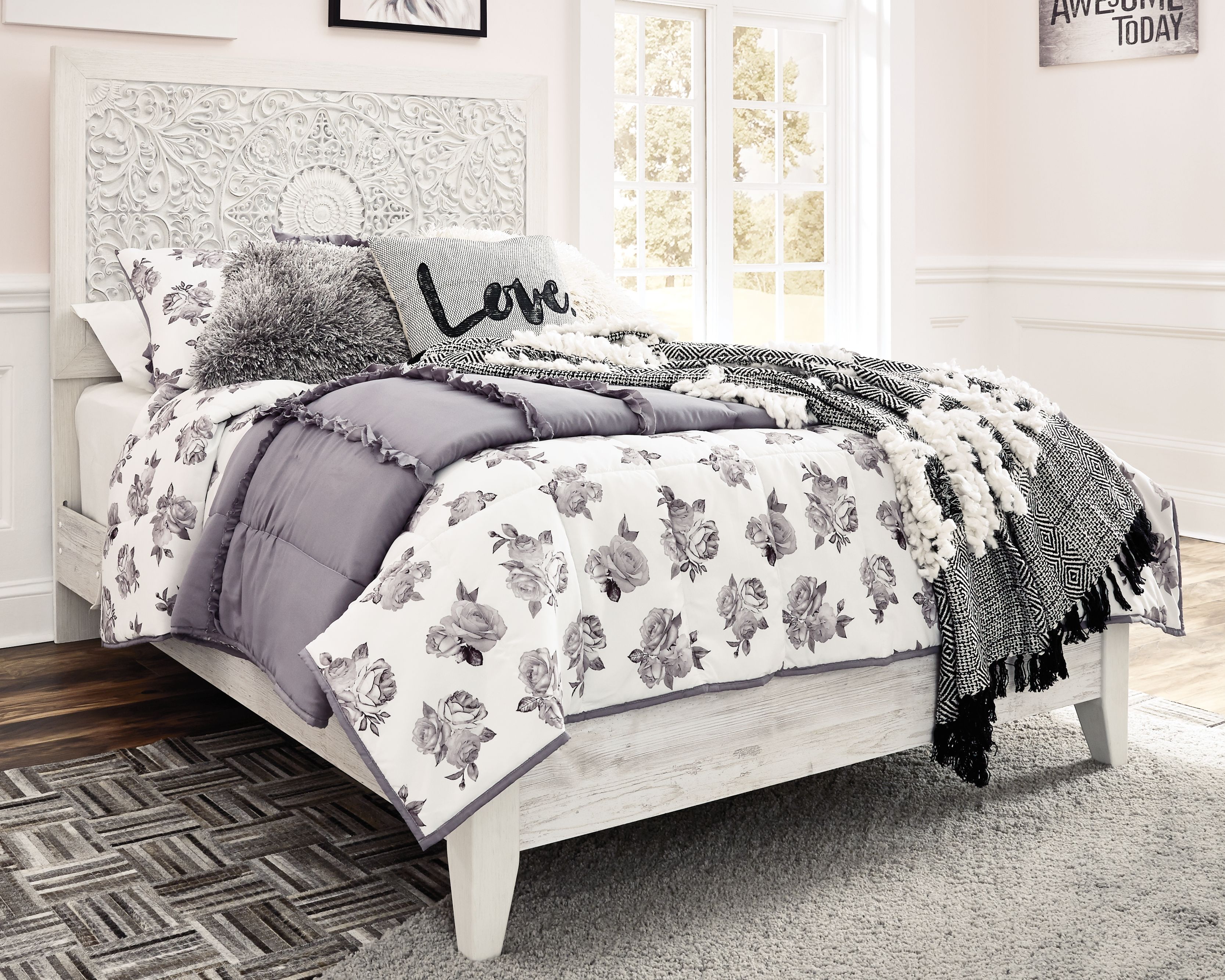 Ashley Furniture Paxberry - Full Panel Bed - Whitewash - Image 4