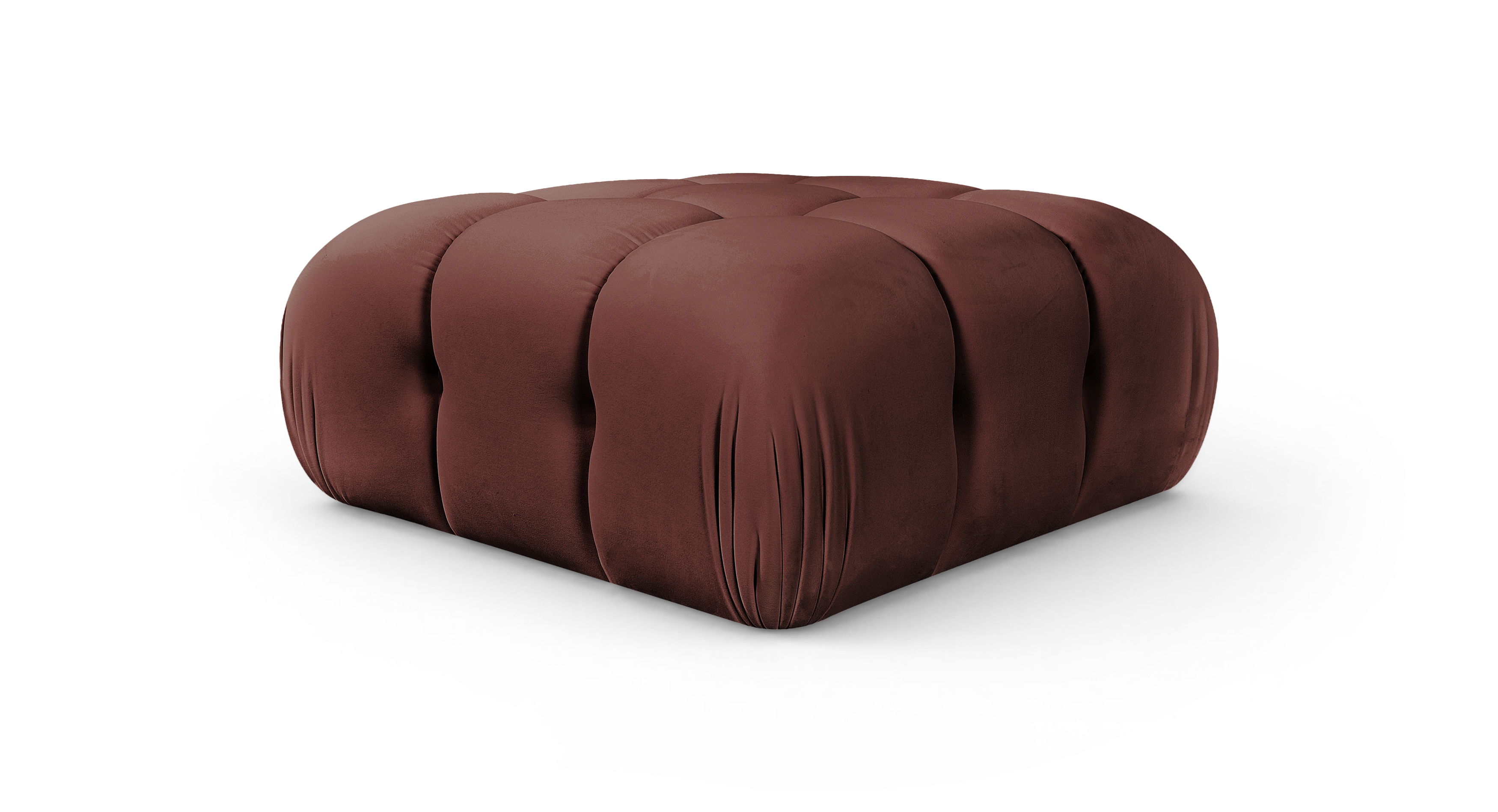 Orin - Velvet Performance Fabric Upholstered Modular Ottoman - Rose