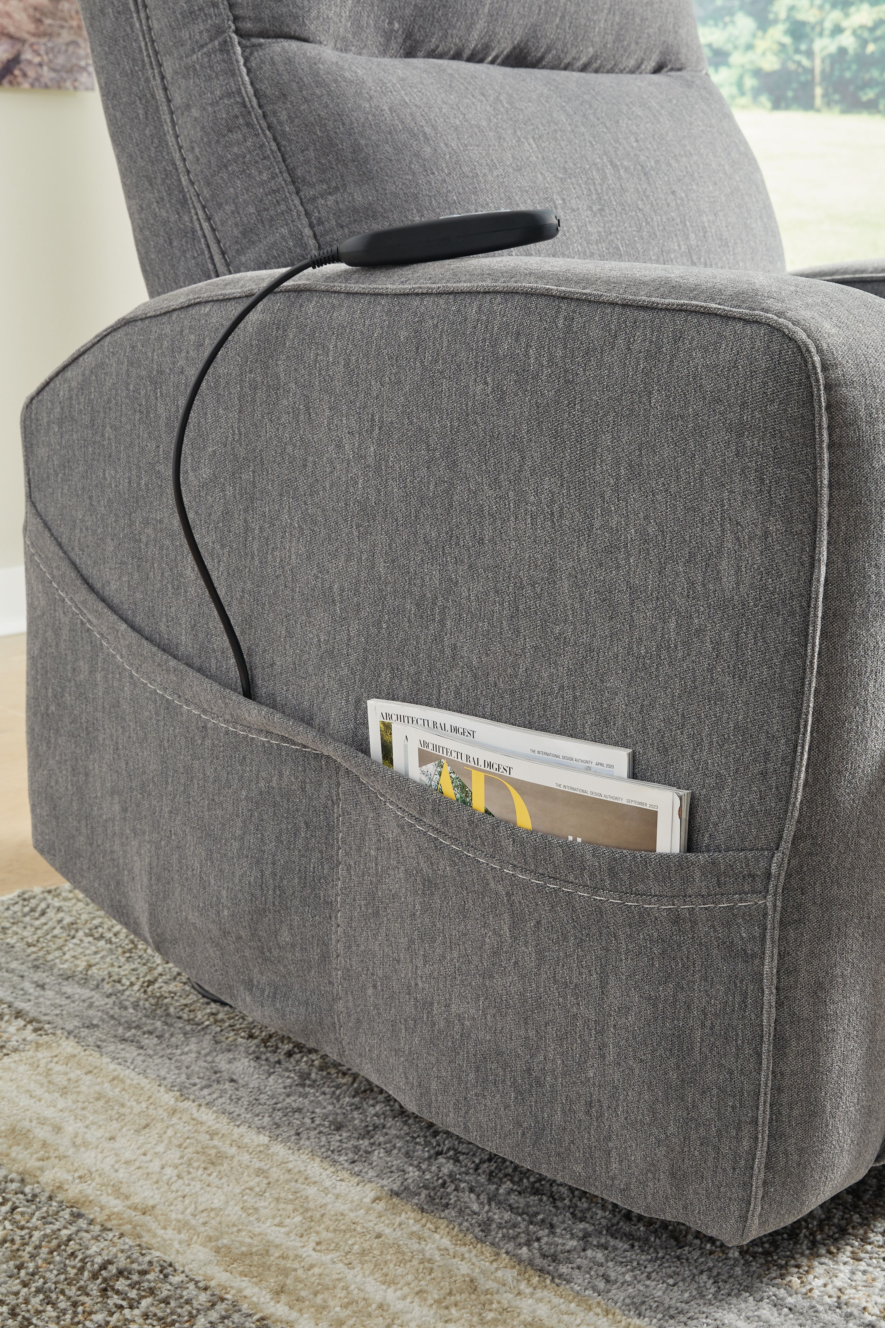 Ashley Furniture Starganza - Power Lift Recliner - Gray - Image 11