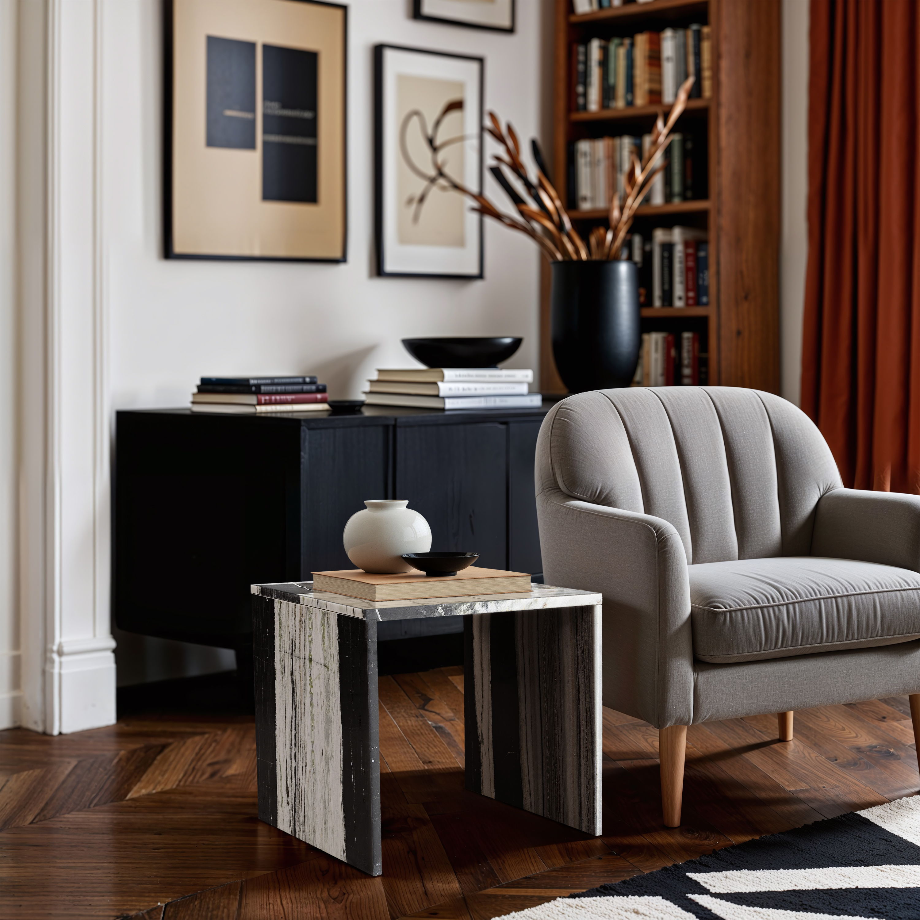 Vernazza - Marble End / Side Table - Panda
