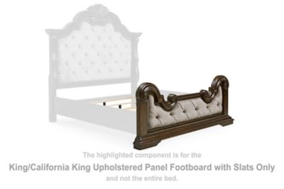Maylee – King/ California King Upholstered Panel Footboard with Slats – Dark Brown
