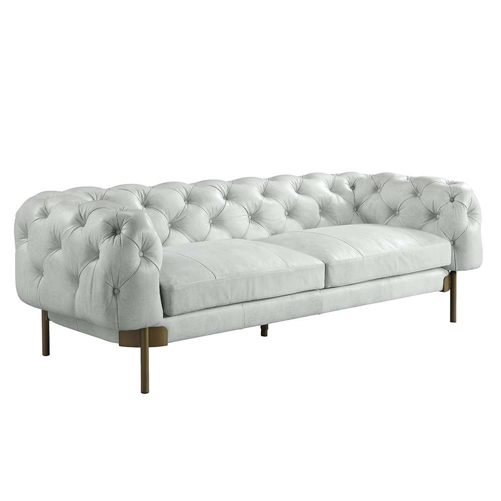 Ragle - Sofa - Vintage White Top Grain Leather, white