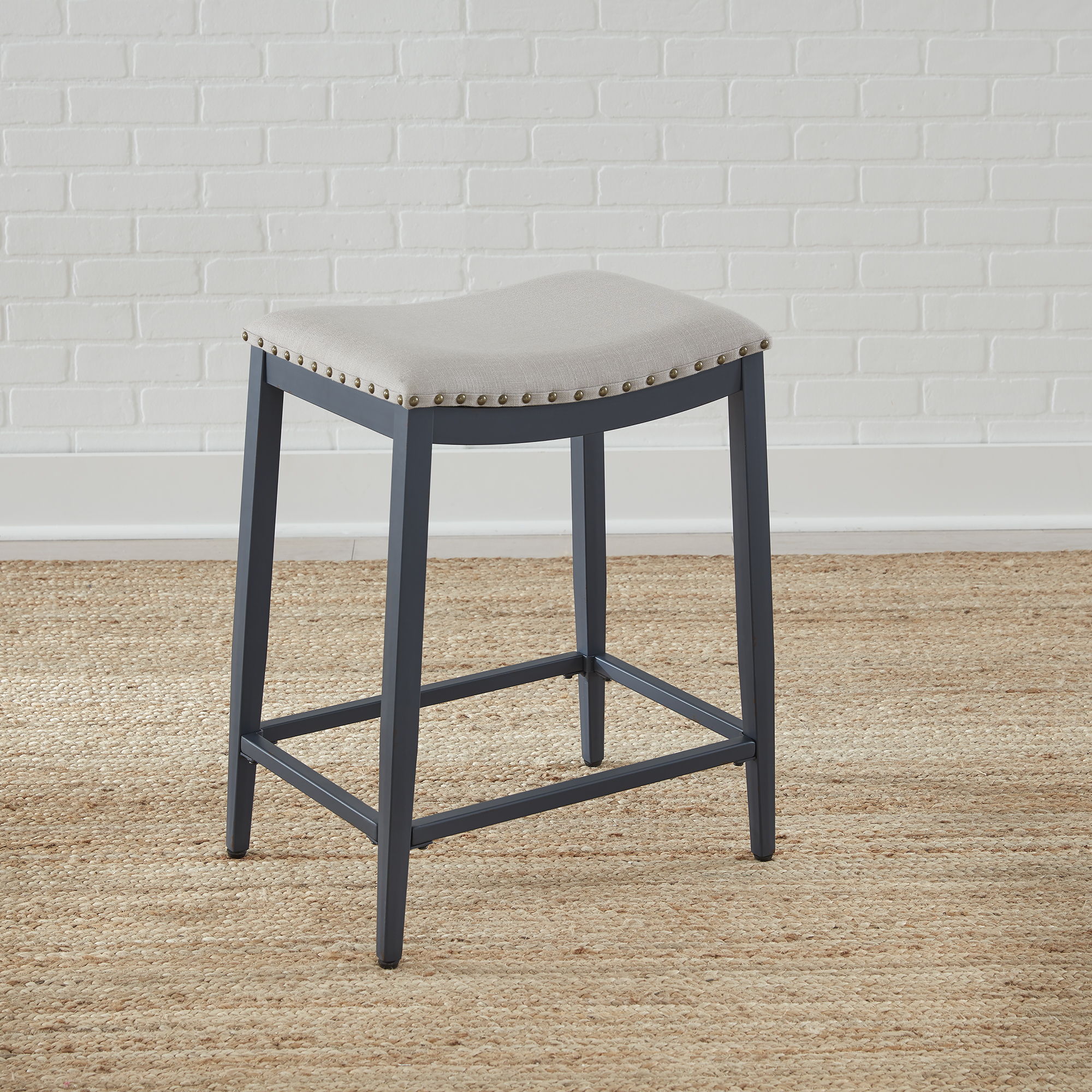 Liberty Furniture Vintage Series - Backless Upholstered Counter Chair - Navy