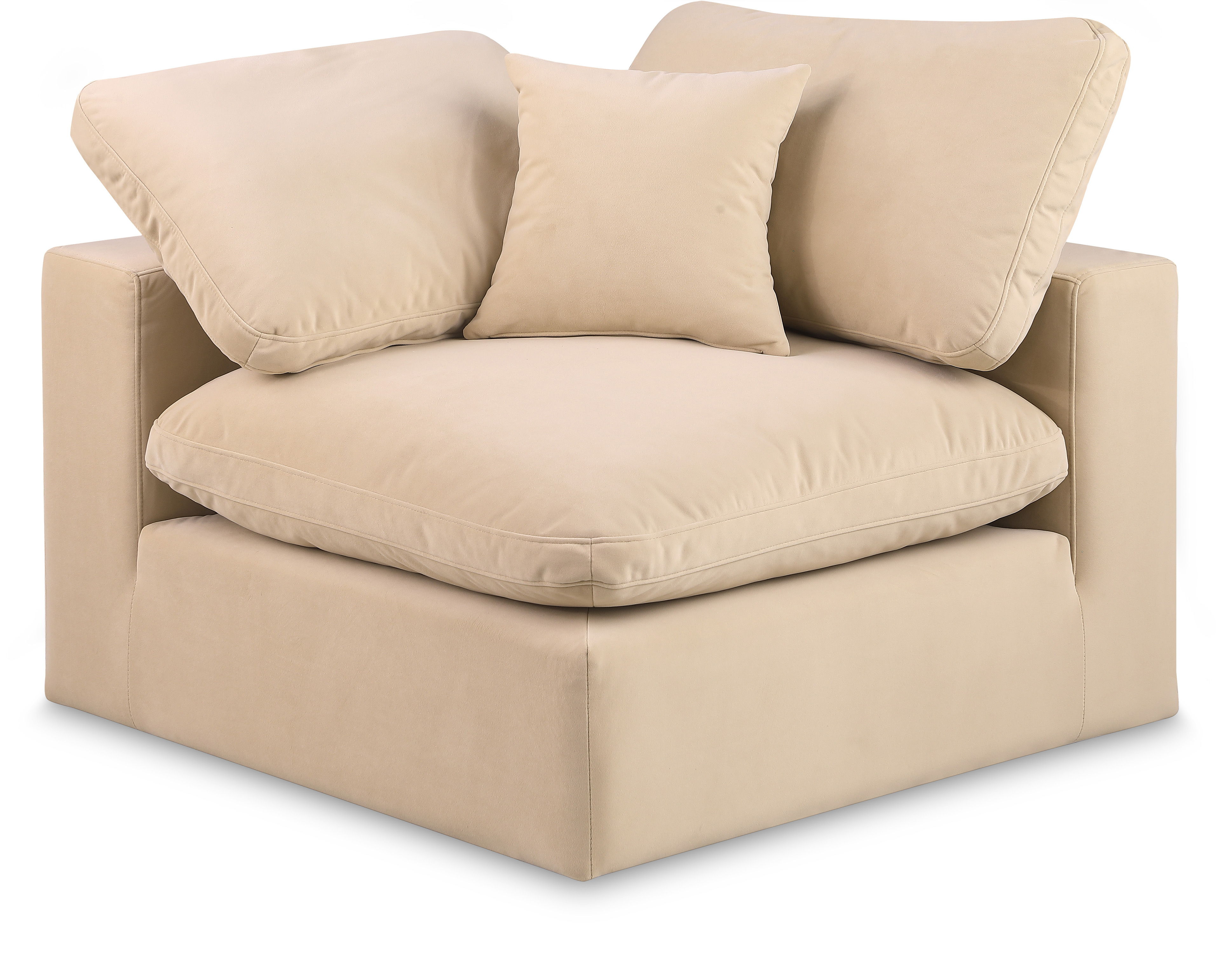 Comfy - Velvet Corner Chair - Beige