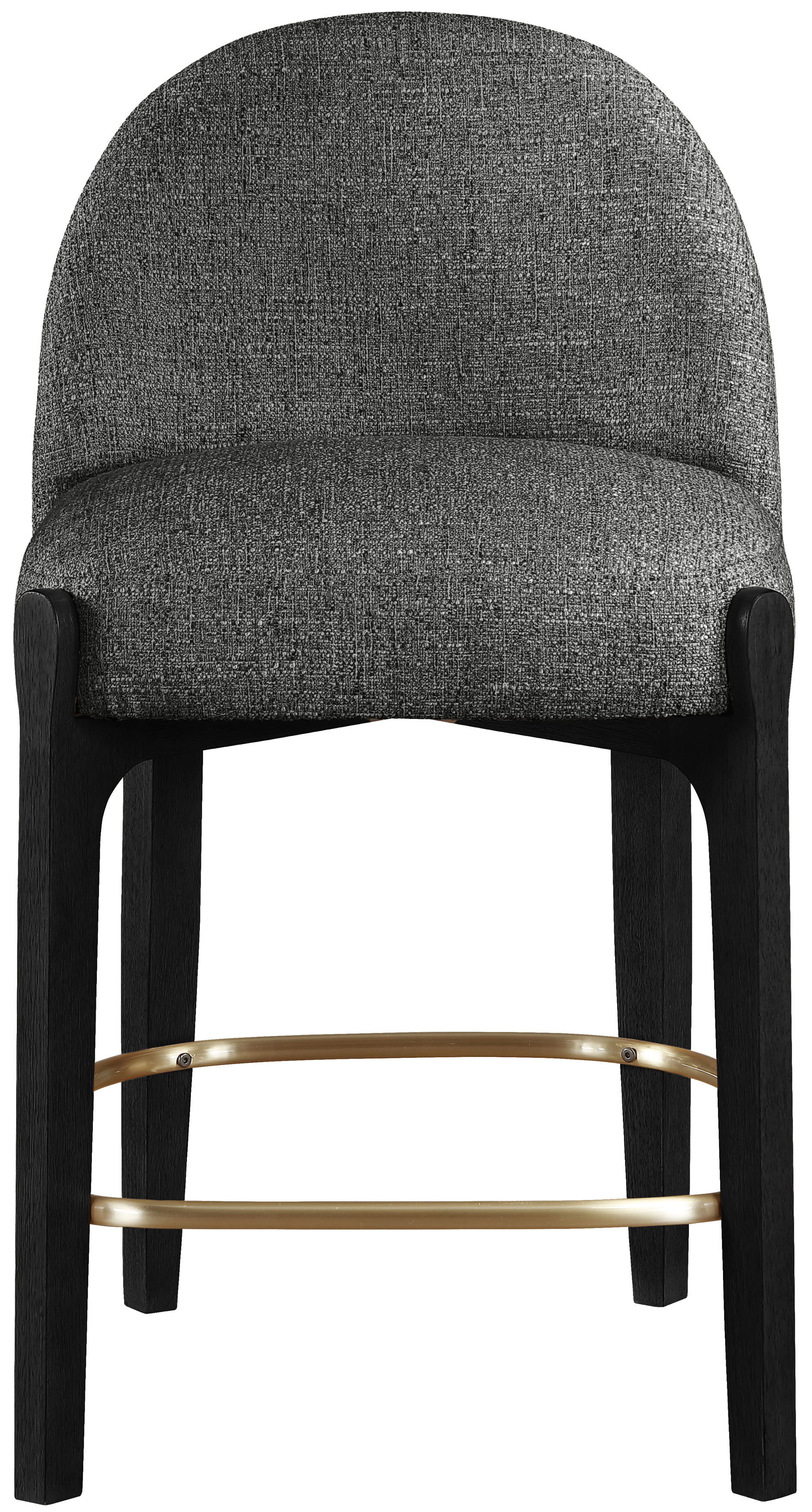 Torino - Fabric Upholstered Counter Stool (Set of 2) - Black / Brushed Black