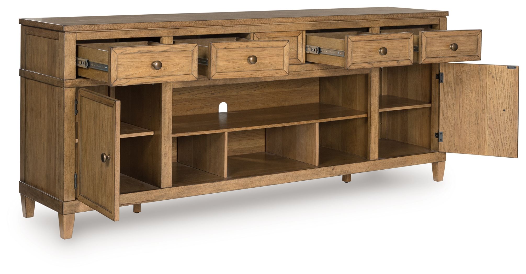 Ashley Furniture Sharlance - XL TV Stand With Fireplace Option - Light Brown - Image 2