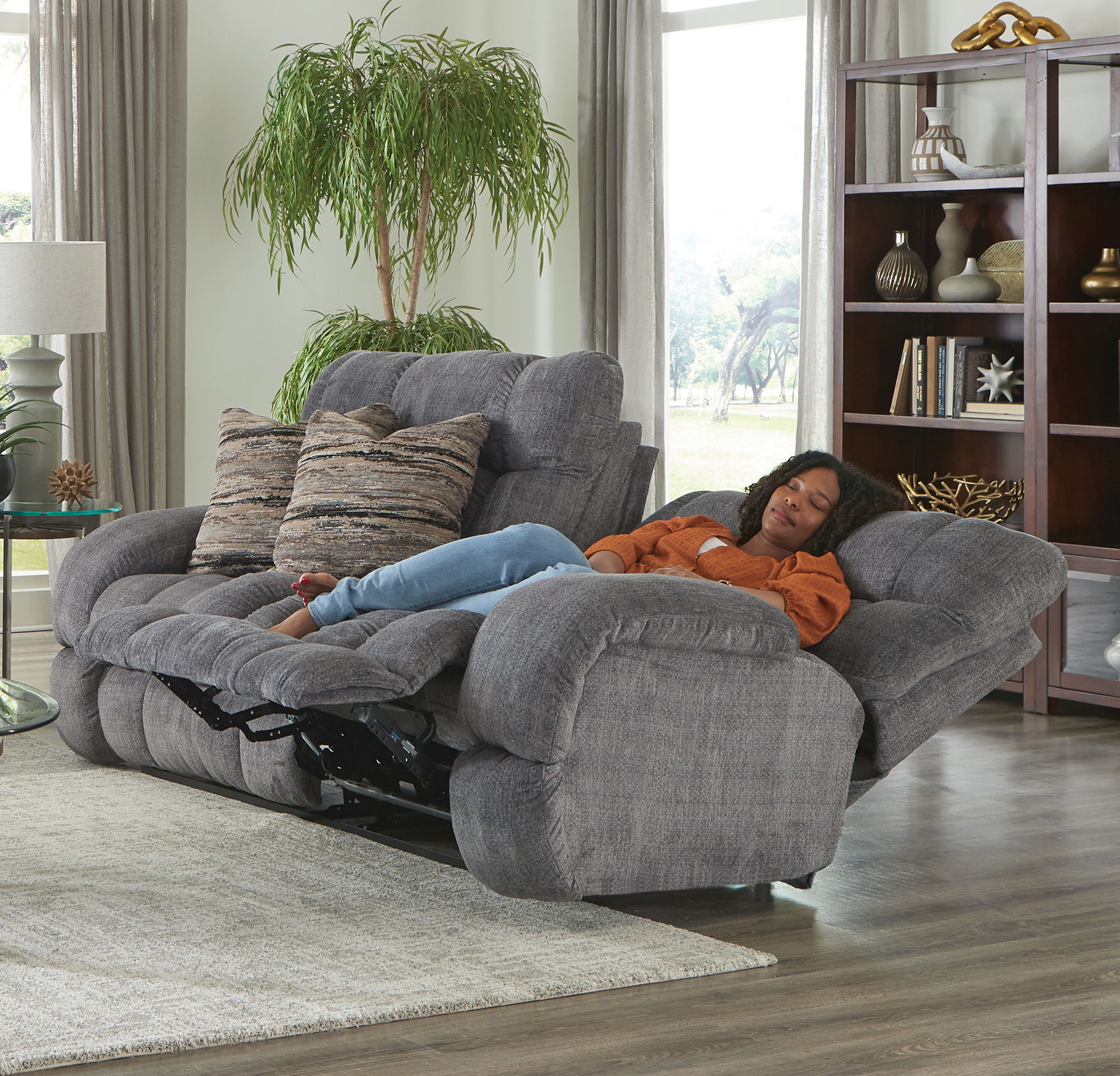 Ashland - Lay Flat Reclining Sofa - Granite