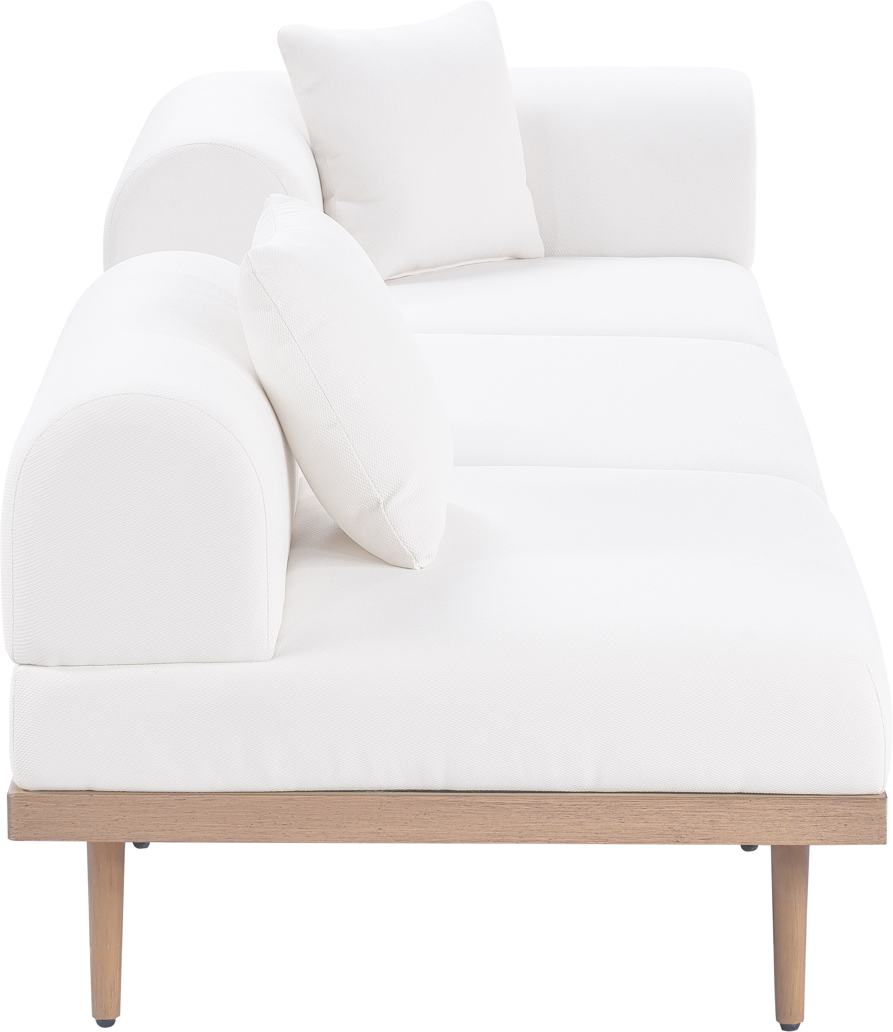 Laguna - 3 Piece Resilient Water Resistant Fabric 106.5" Outdoor Patio Modular Sofa - Cream