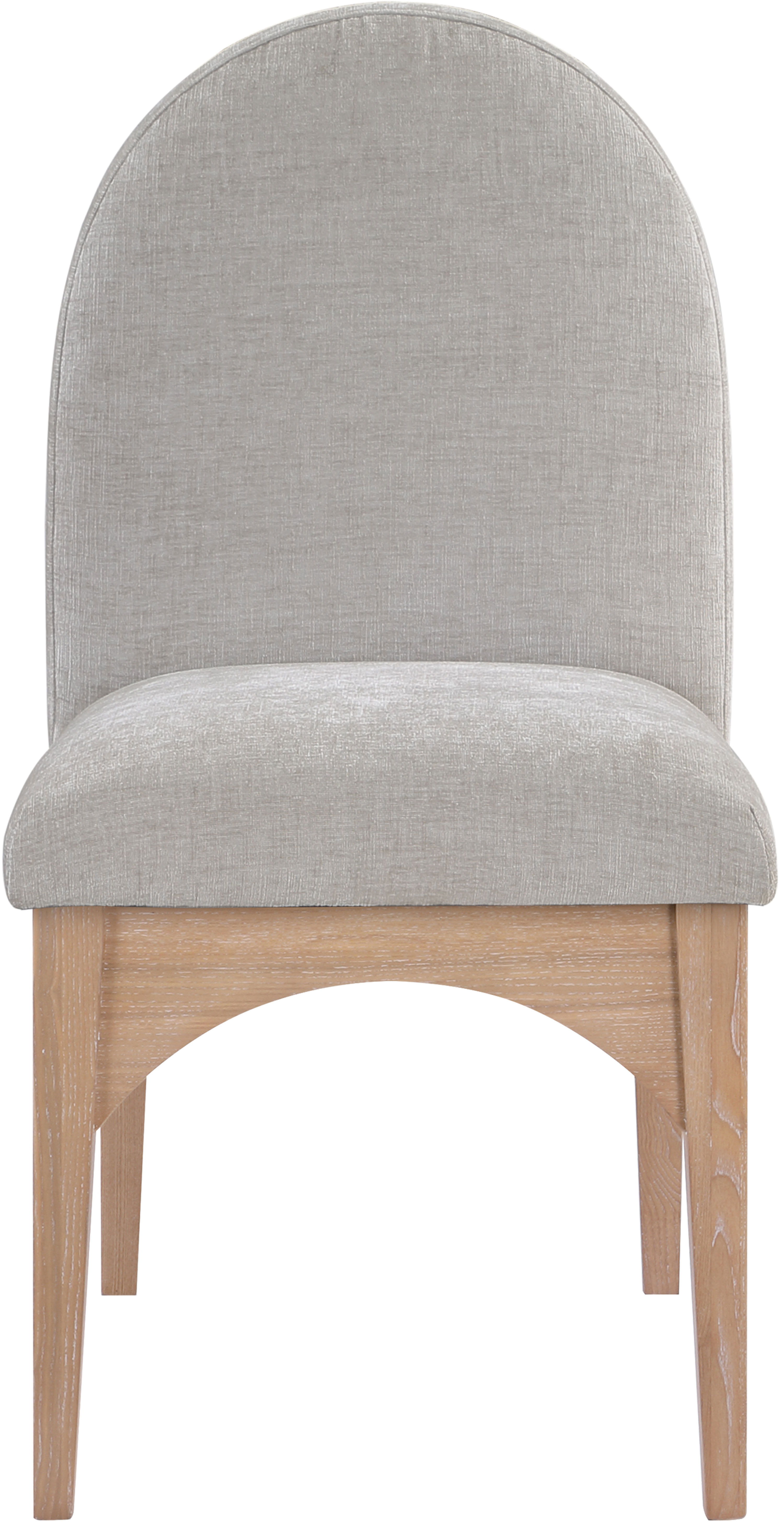 Waldorf - Chenille Dining Side Chair With Natural Legs - Gray