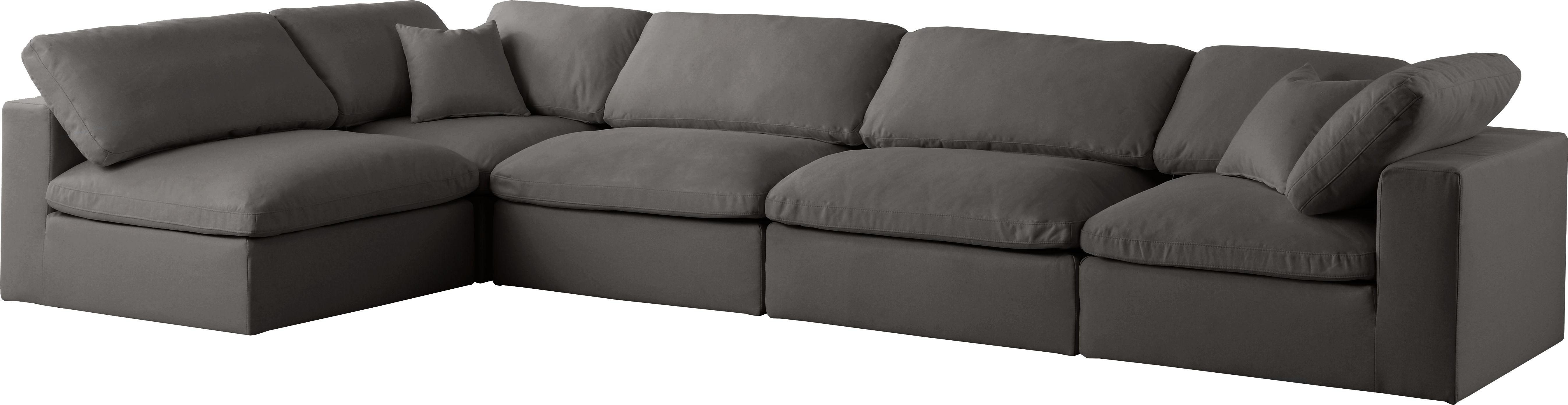 Plush - 5 Piece Modular Sectional - Gray