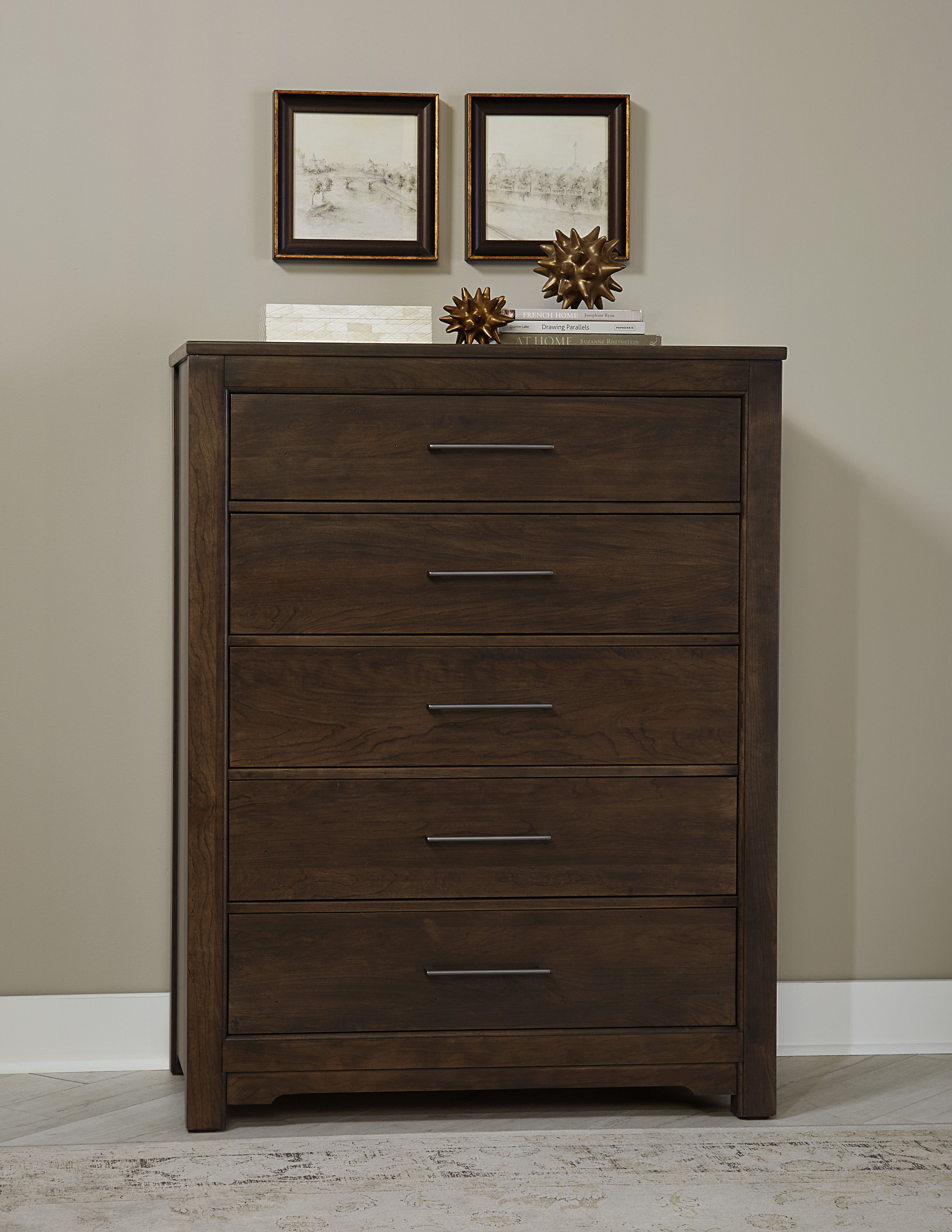 Vaughan-Bassett Crafted Cherry - Chest - 5 Drawers - Dark Cherry