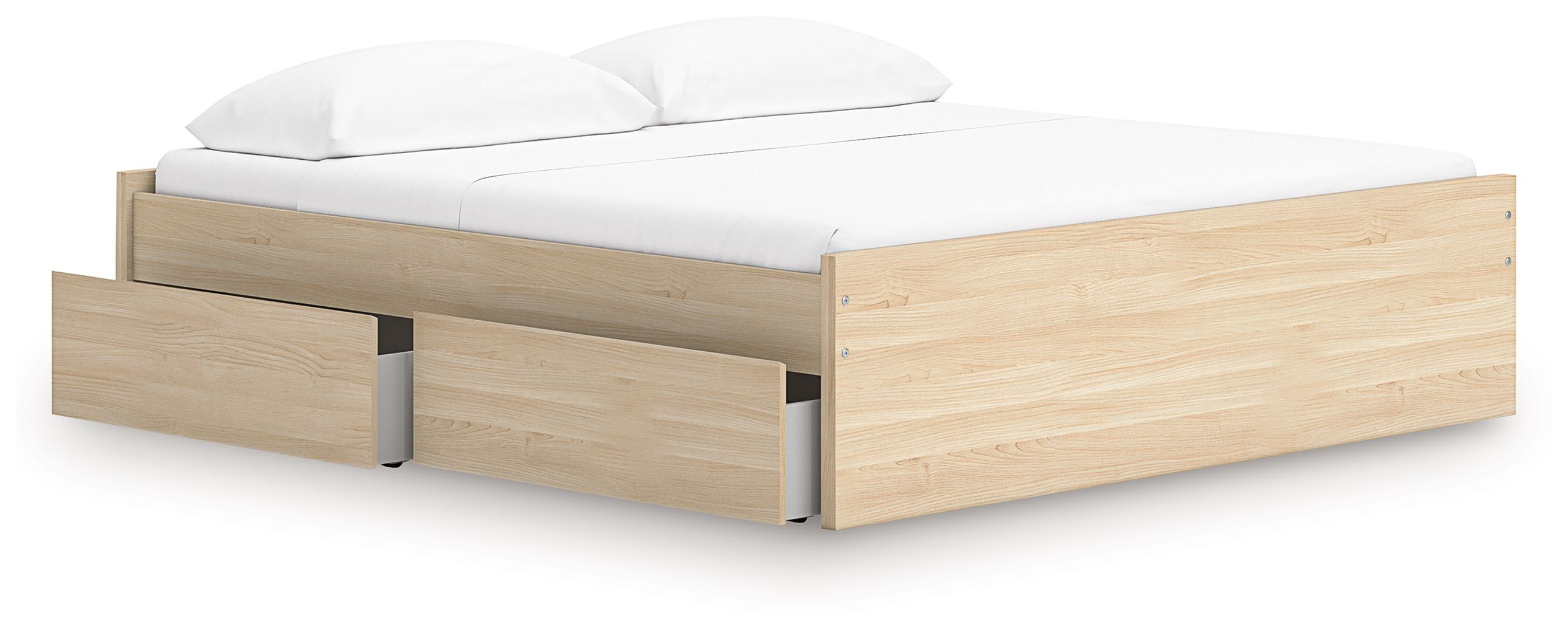 Onita - King Platform Bed With 2 Side Storage - Natural