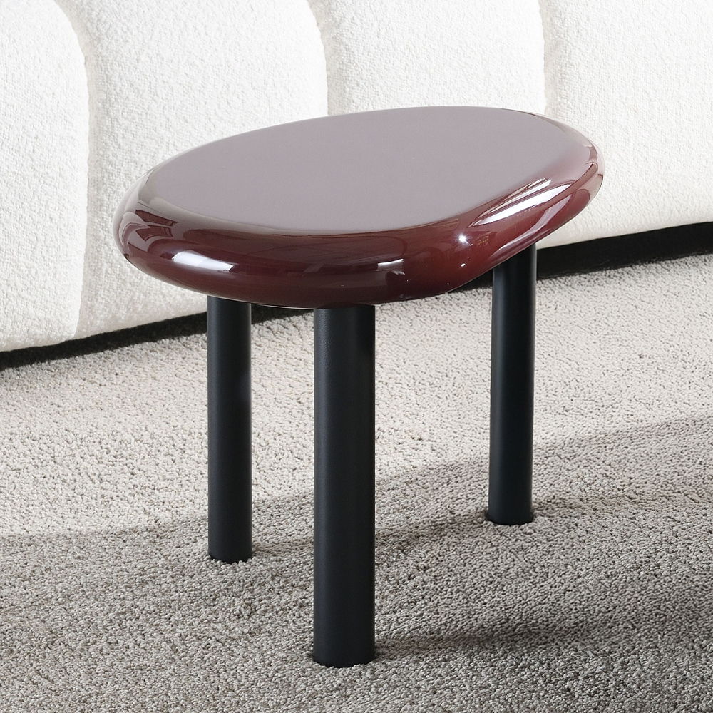 Eddie - End Table - Red High Gloss, dark red