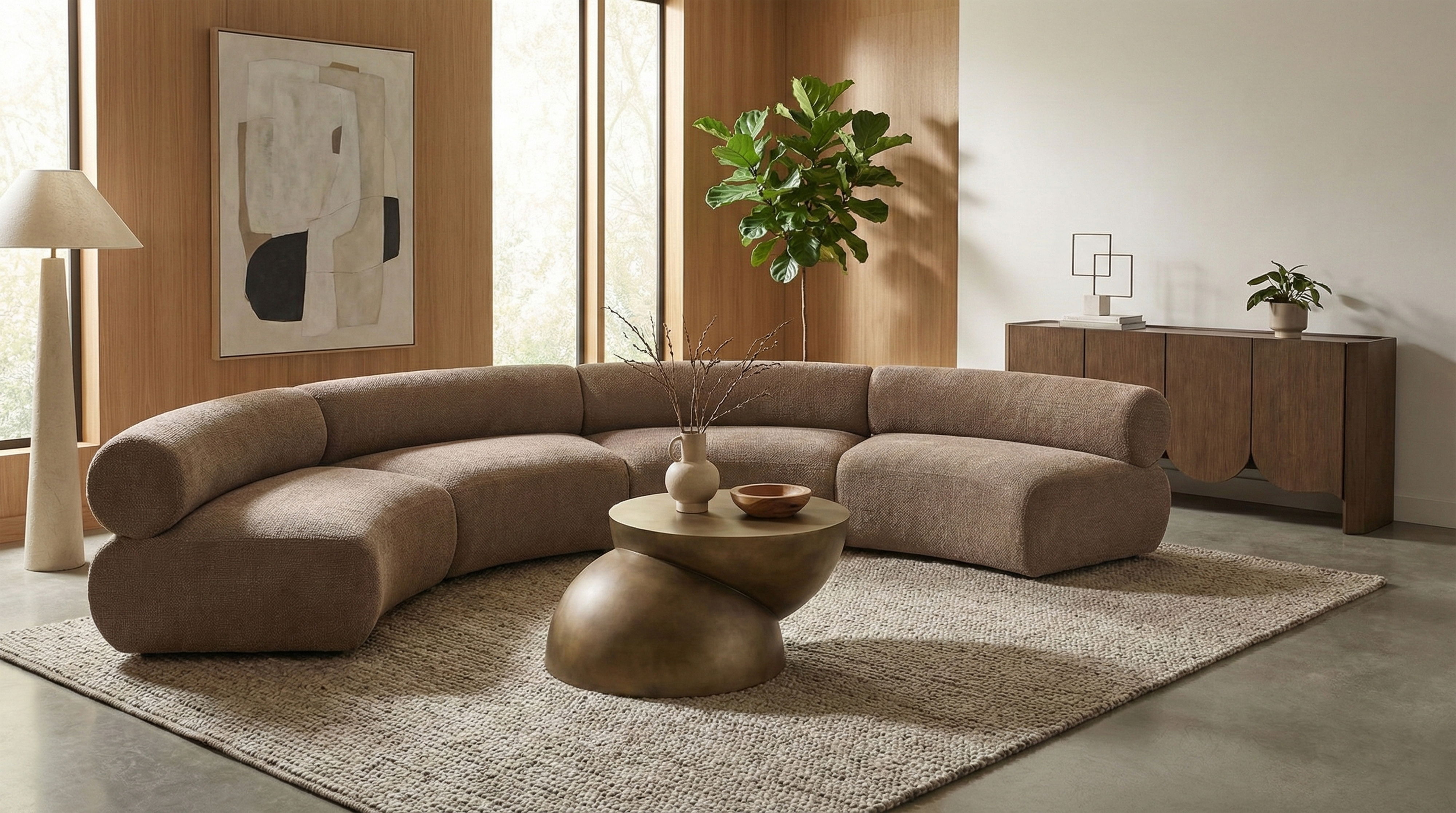 Bale - 183" Chenille Fabric Upholstered 4 Piece Modular Sectional - Brown
