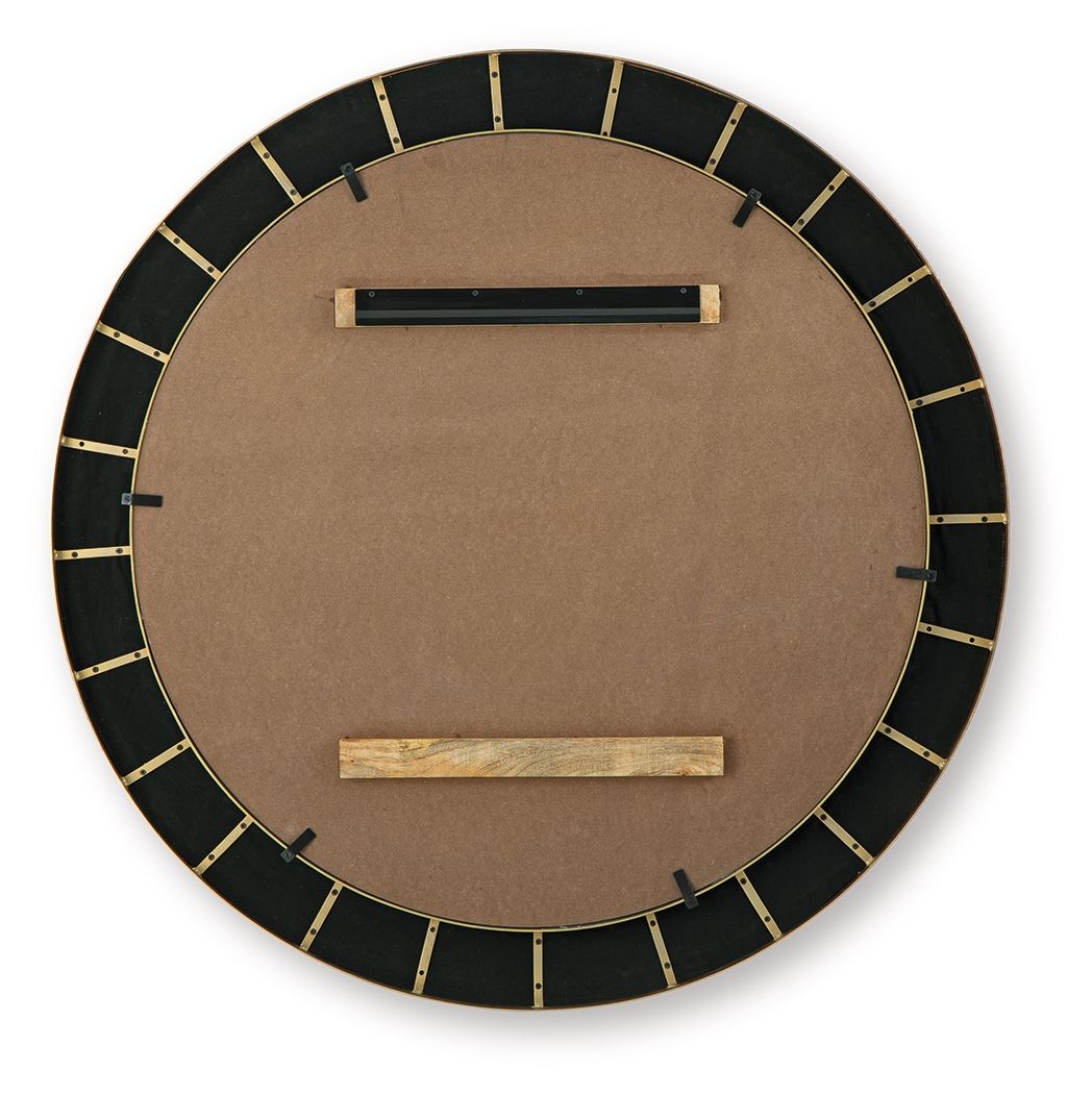 Corinsworth - Accent Mirror - Charcoal / Brass Finish, black, view 4