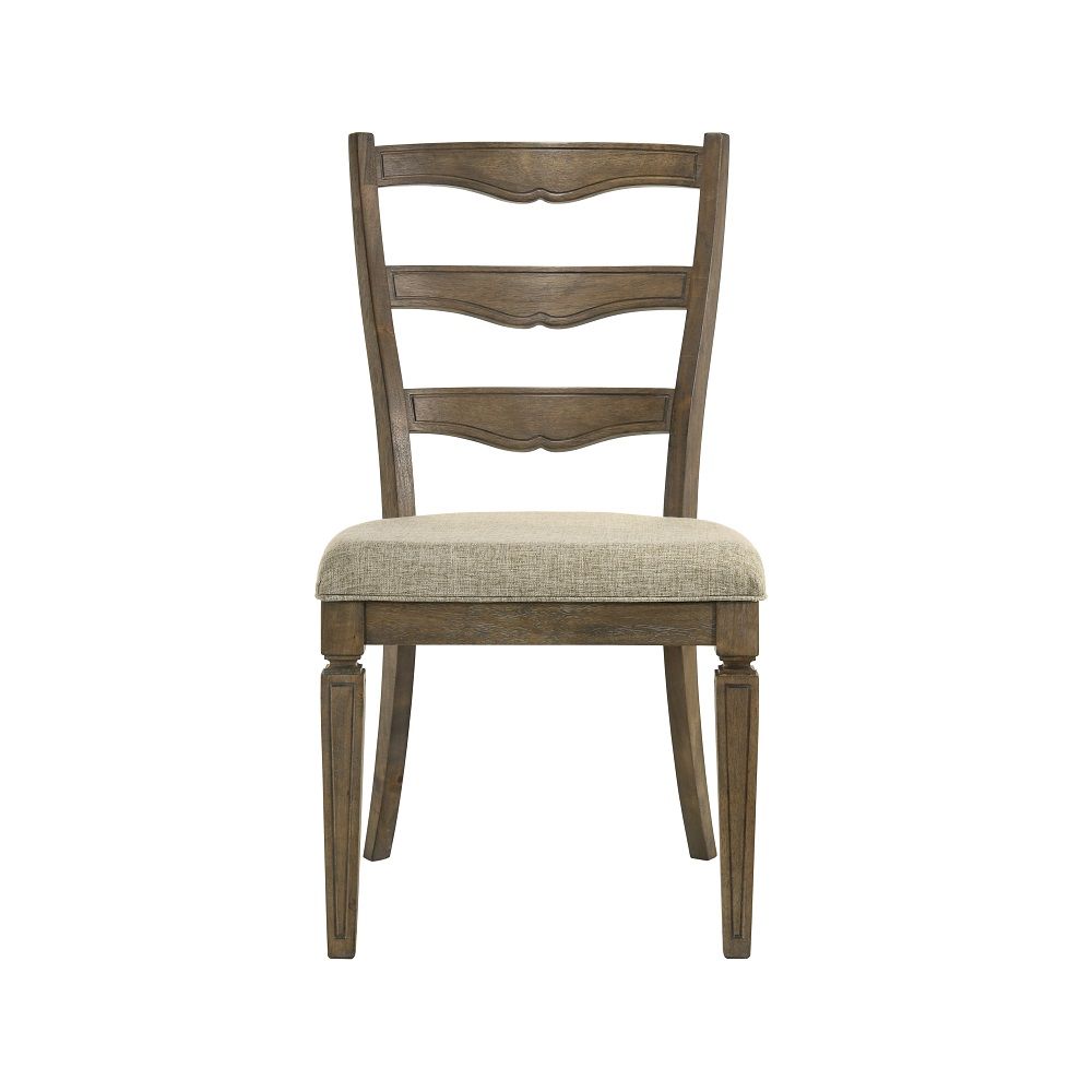 Parfield - Side Chair (Set of 2) - Fabric & Weathered Oak, dark brown