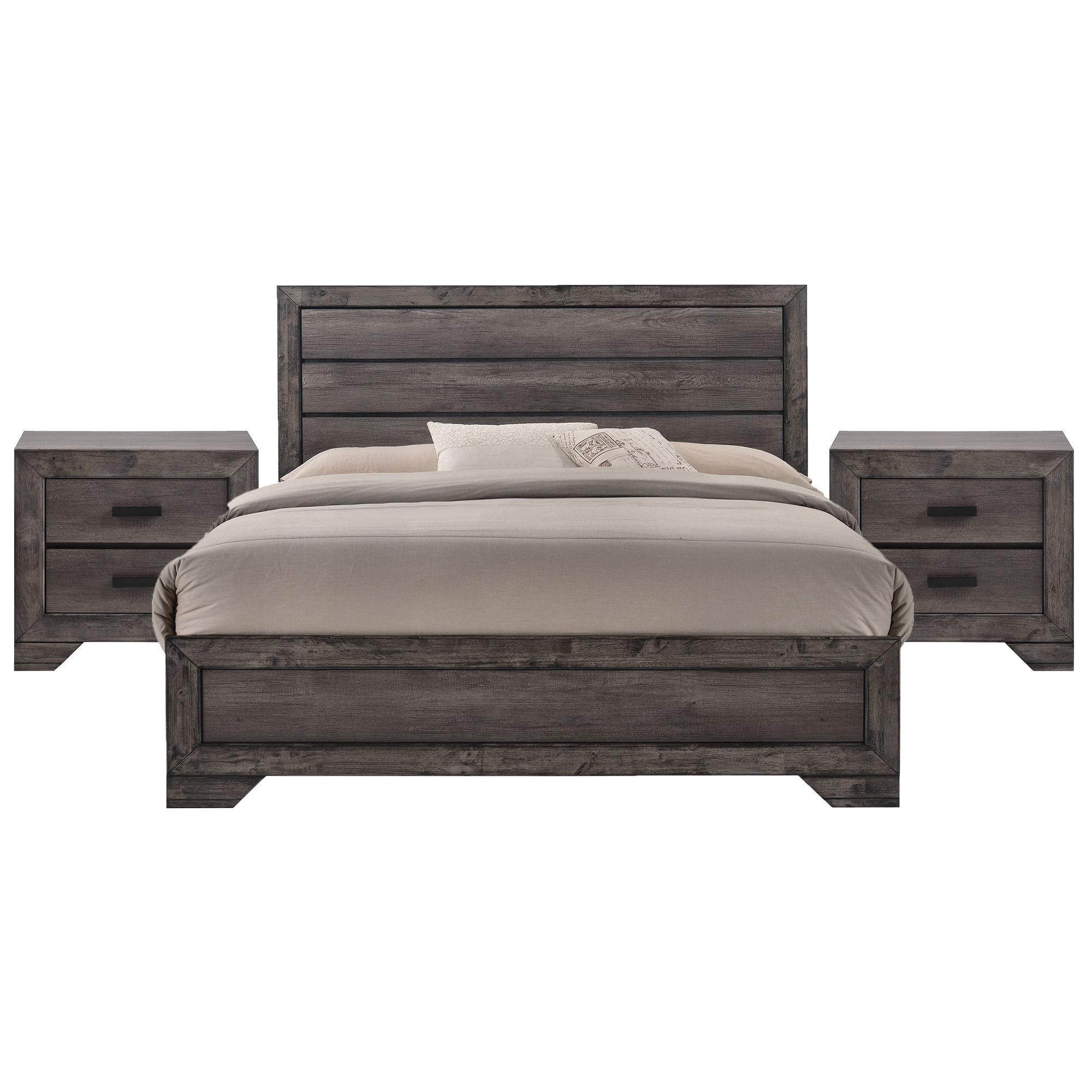 King · 3 Pc · Bedroom Set With 2 Nightstands