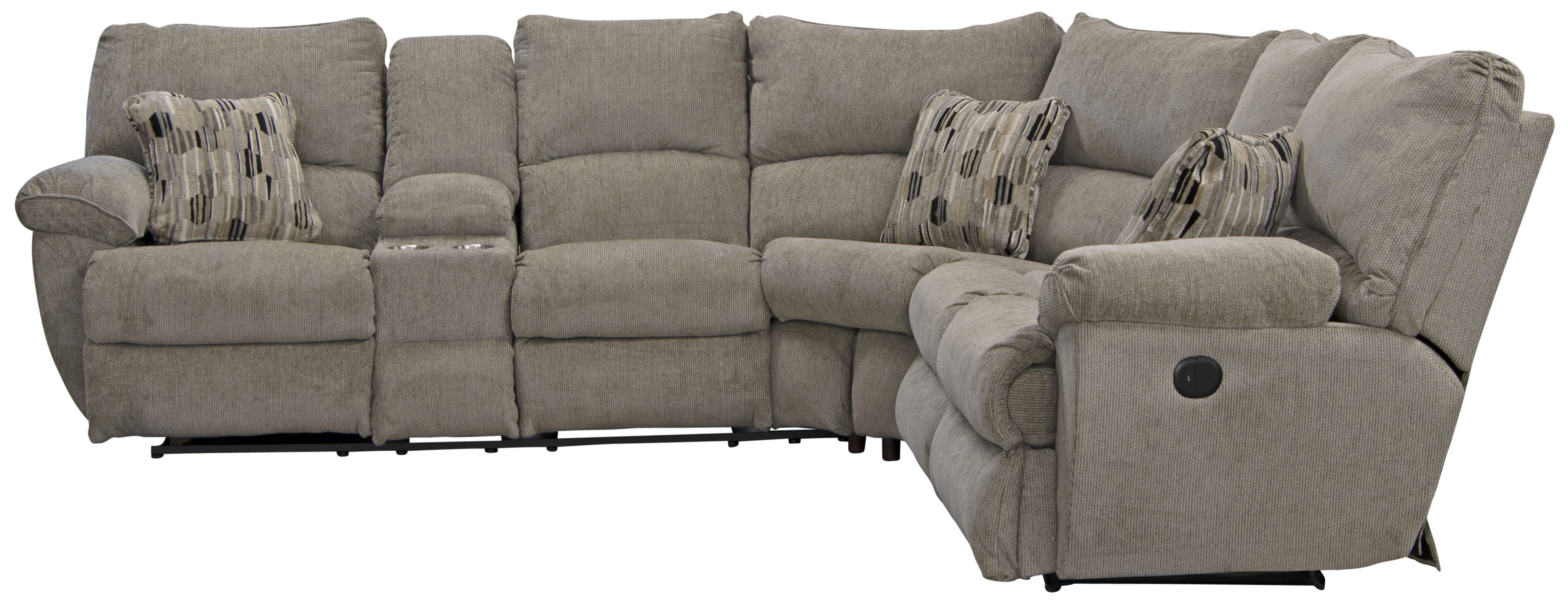 Elliott - 2 Piece Power Reclining Sectional With Console - Pewter