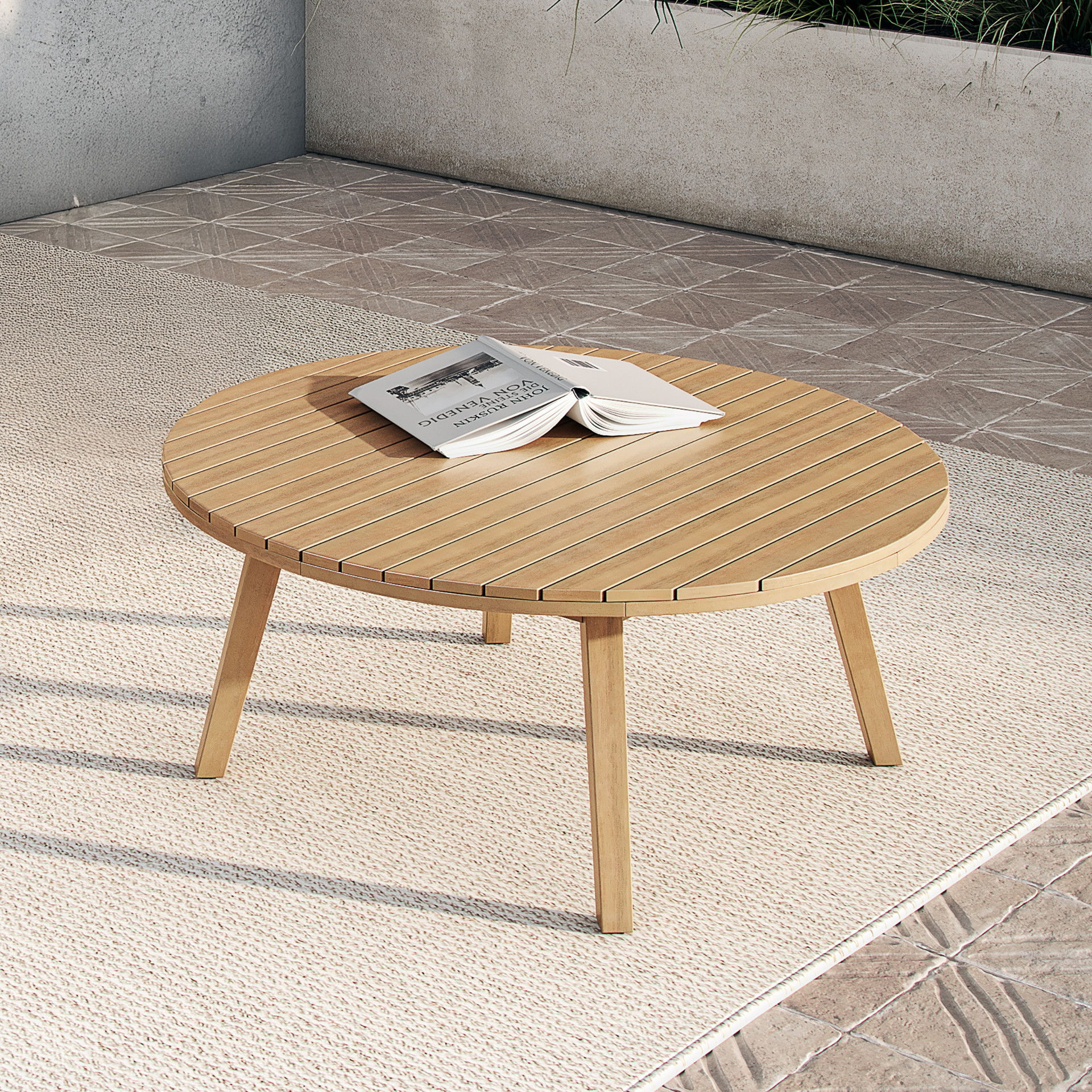 Wesley - Patio Coffee Table - Light Brown, light brown, view 4