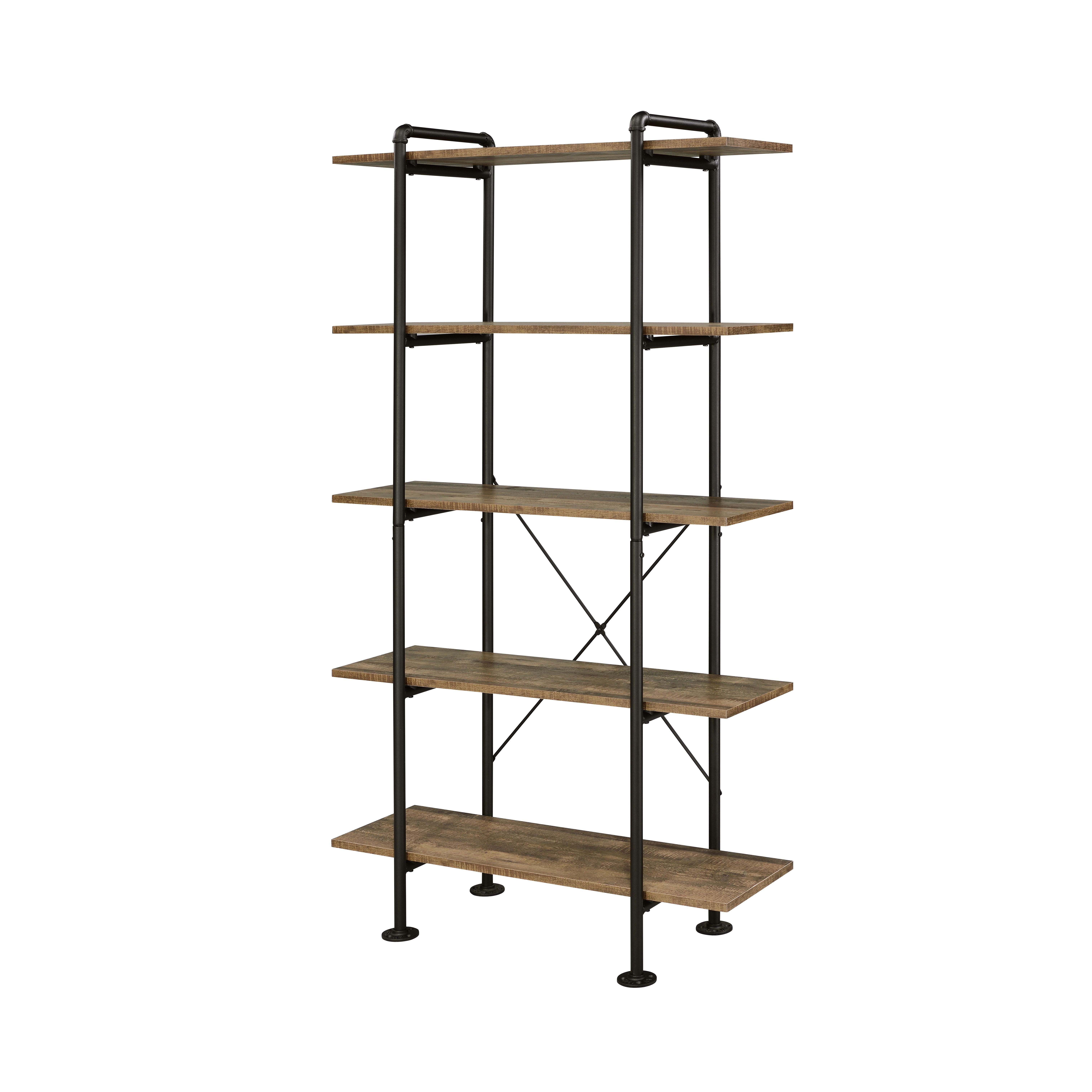 Nefo - Bookshelf - Rustic Oak & Black, black