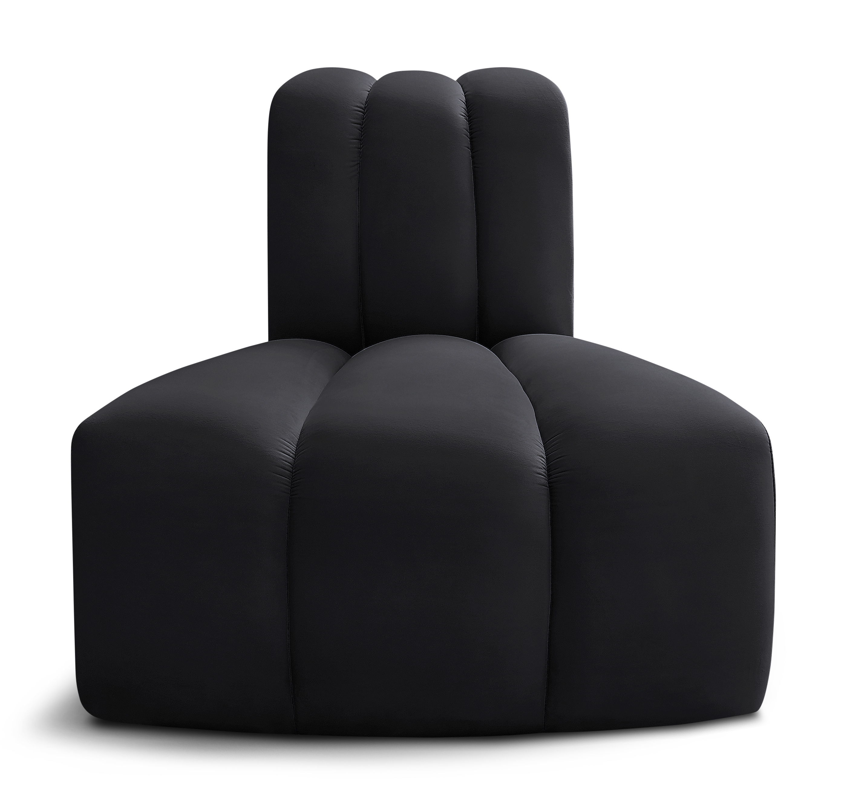 Arc - Velvet Reverse Corner Chair - Black