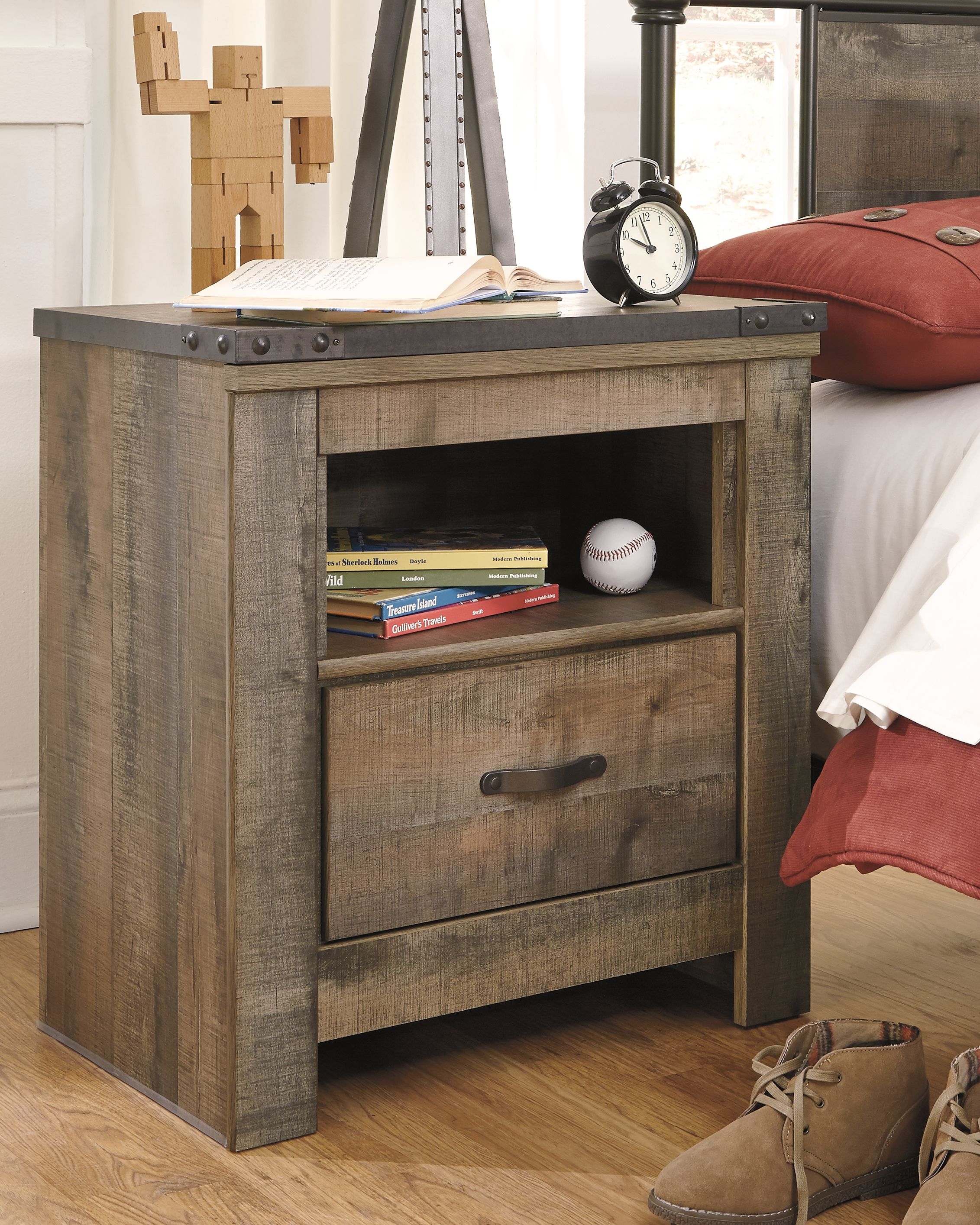 Trinell - One Drawer Night Stand - Brown
