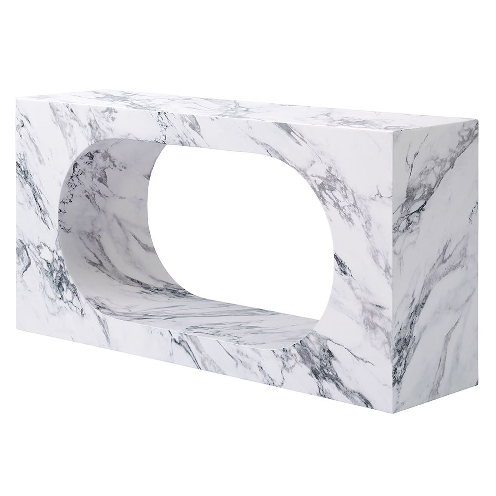Fritzy - 59" Console Table - Engineered Stone, white, view 2