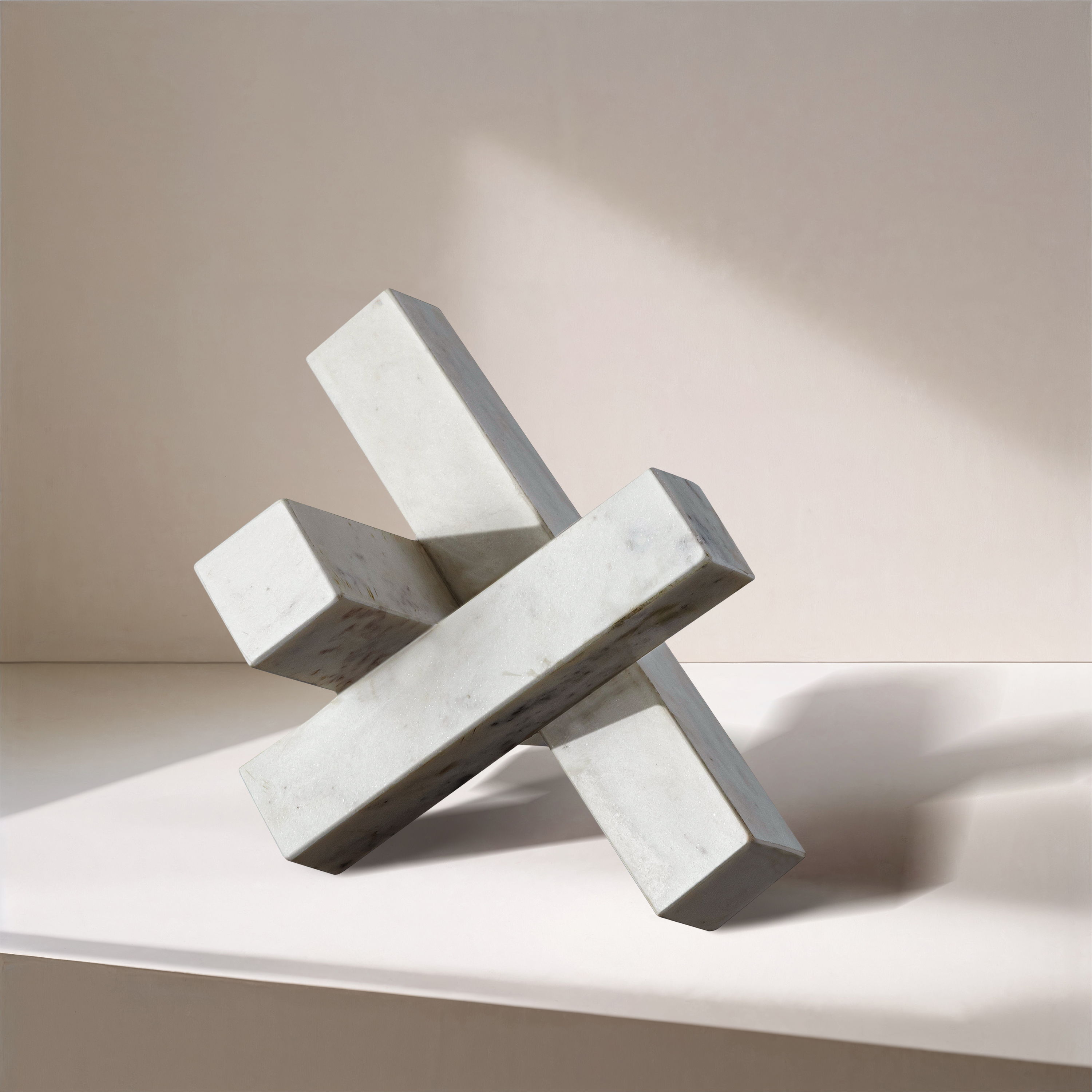 Stix - Marble Decorative Object - White