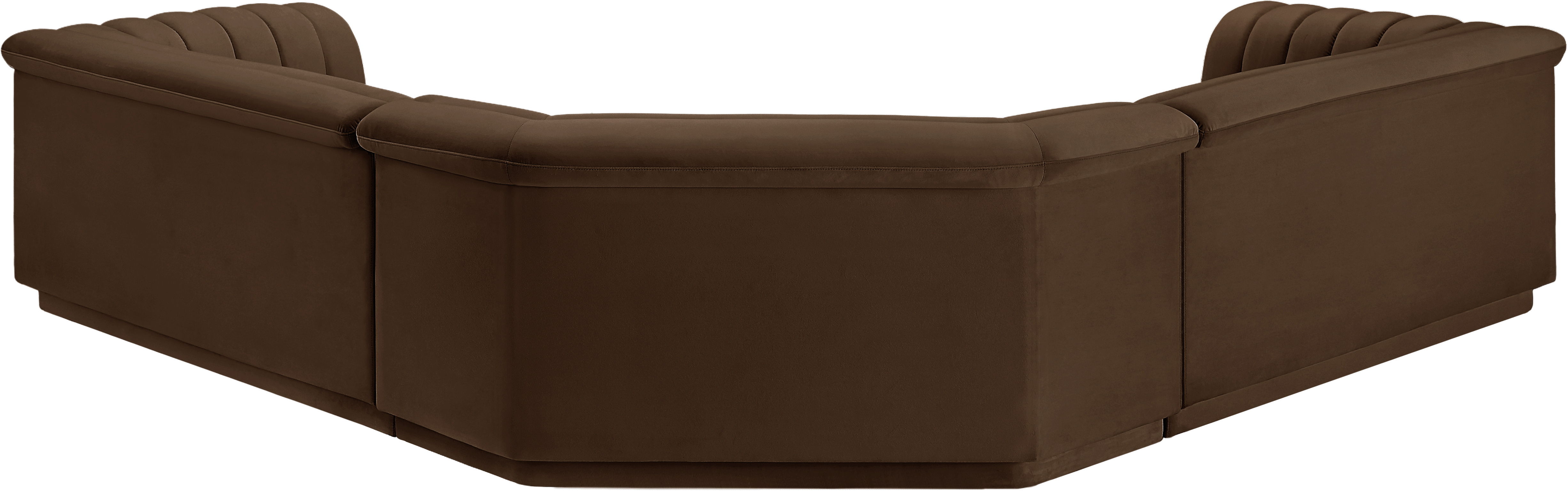 Cascade - Velvet Modular Sectional - Brown