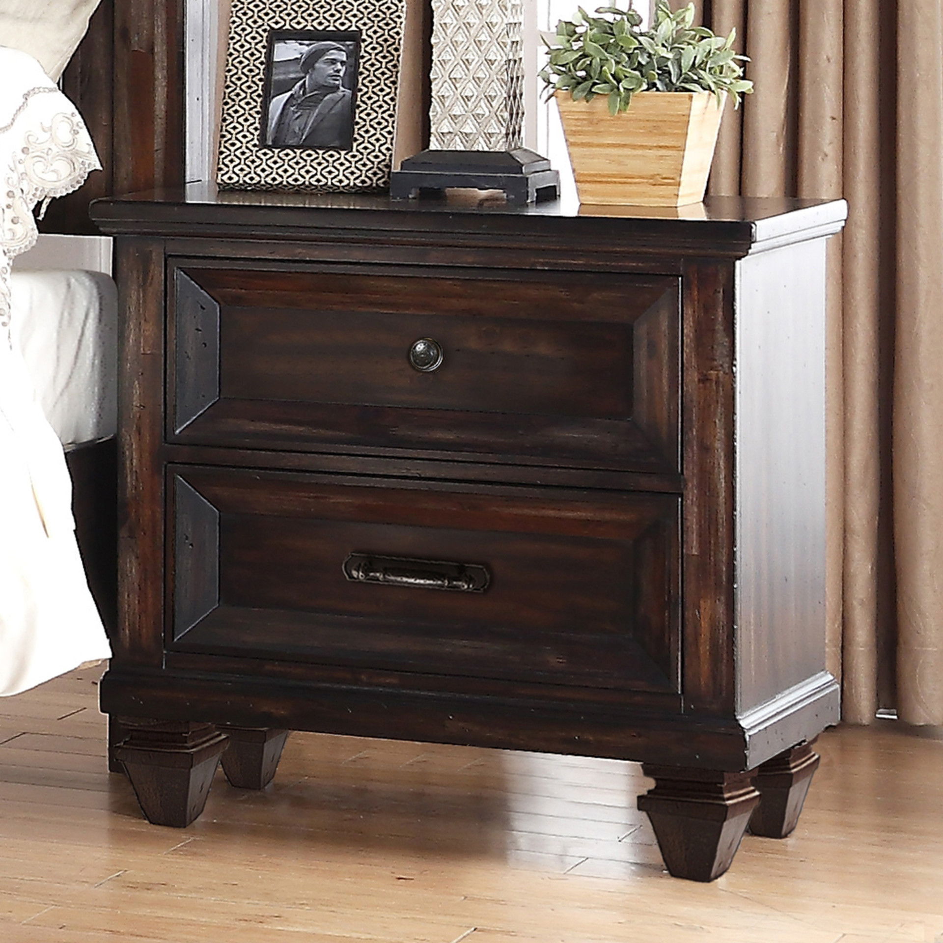Sevilla - Nightstand - Walnut, dark brown