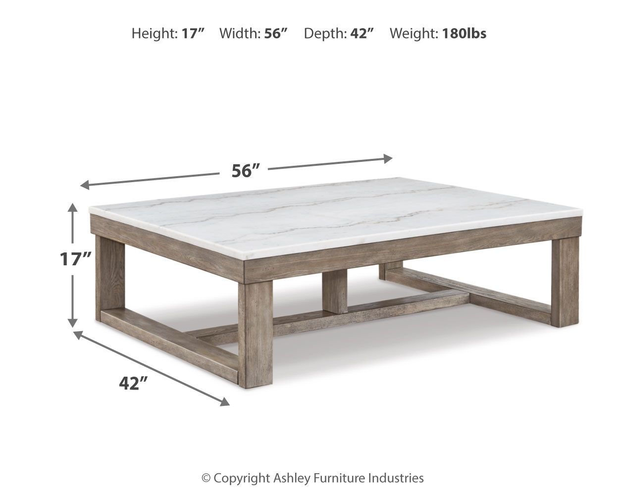 Ashley Furniture Loyaska - Rectangular Cocktail Table - Brown / Ivory - Image 4