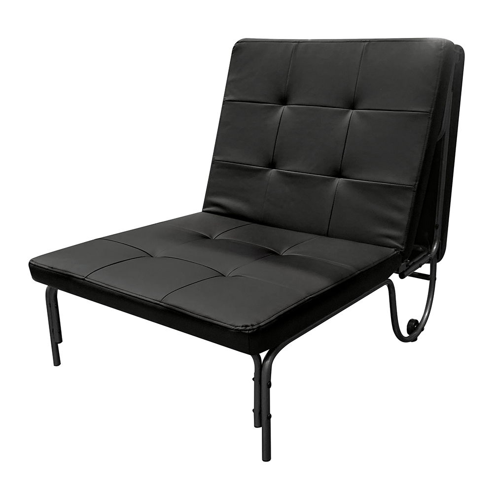 Senon - Adjustable Chair Futon - Silver & Black, black, view 3