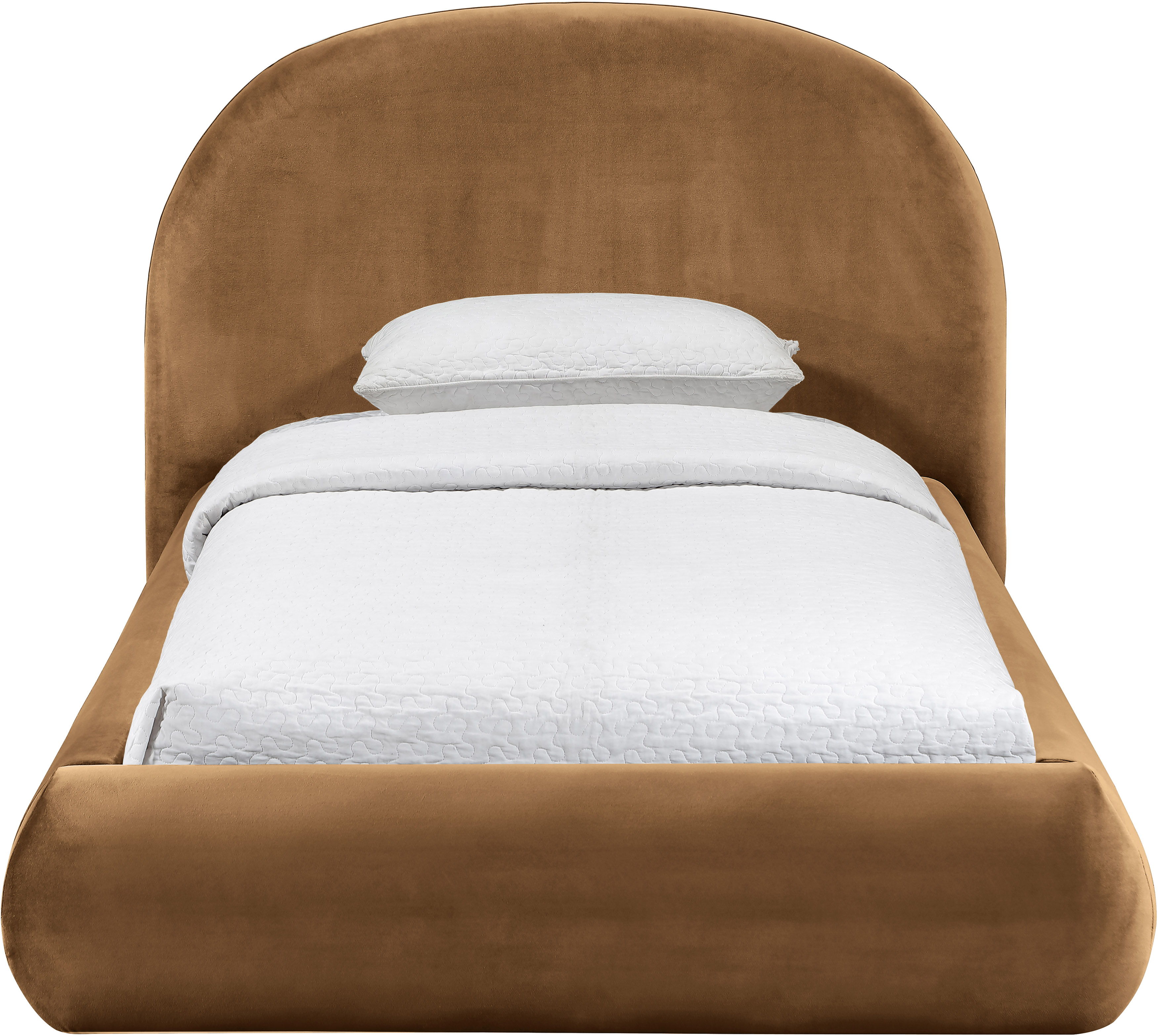 Celine - Upholstered Twin Bed - Saddle