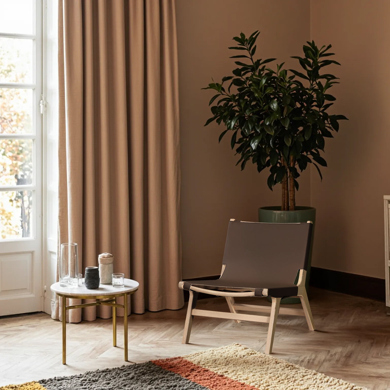 Rawlins - Vegan Leather Accent Chair - Brown