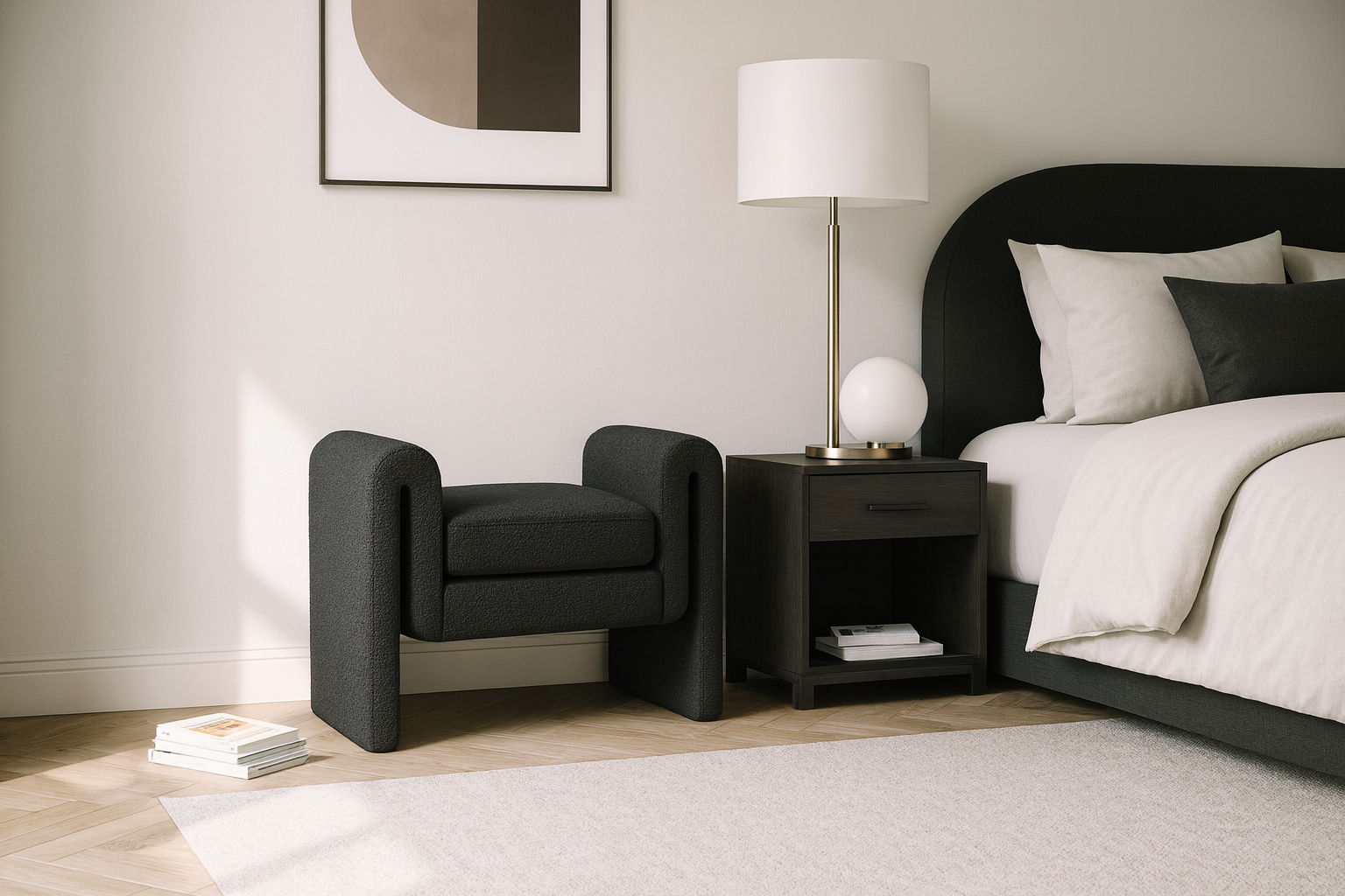 Stylus - Fabric Bench - Black