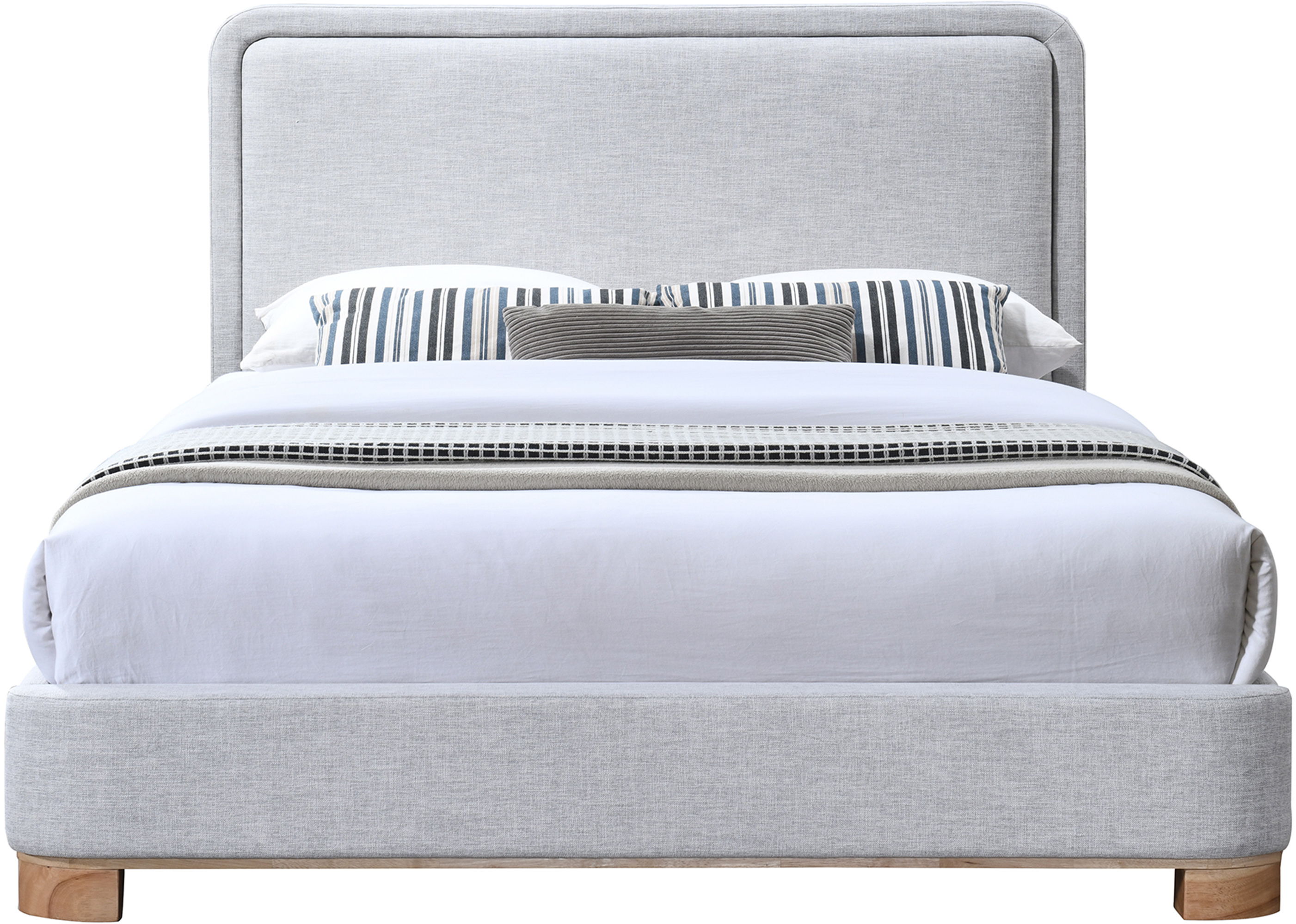 Nolita - King Bed With Natural Base - Gray
