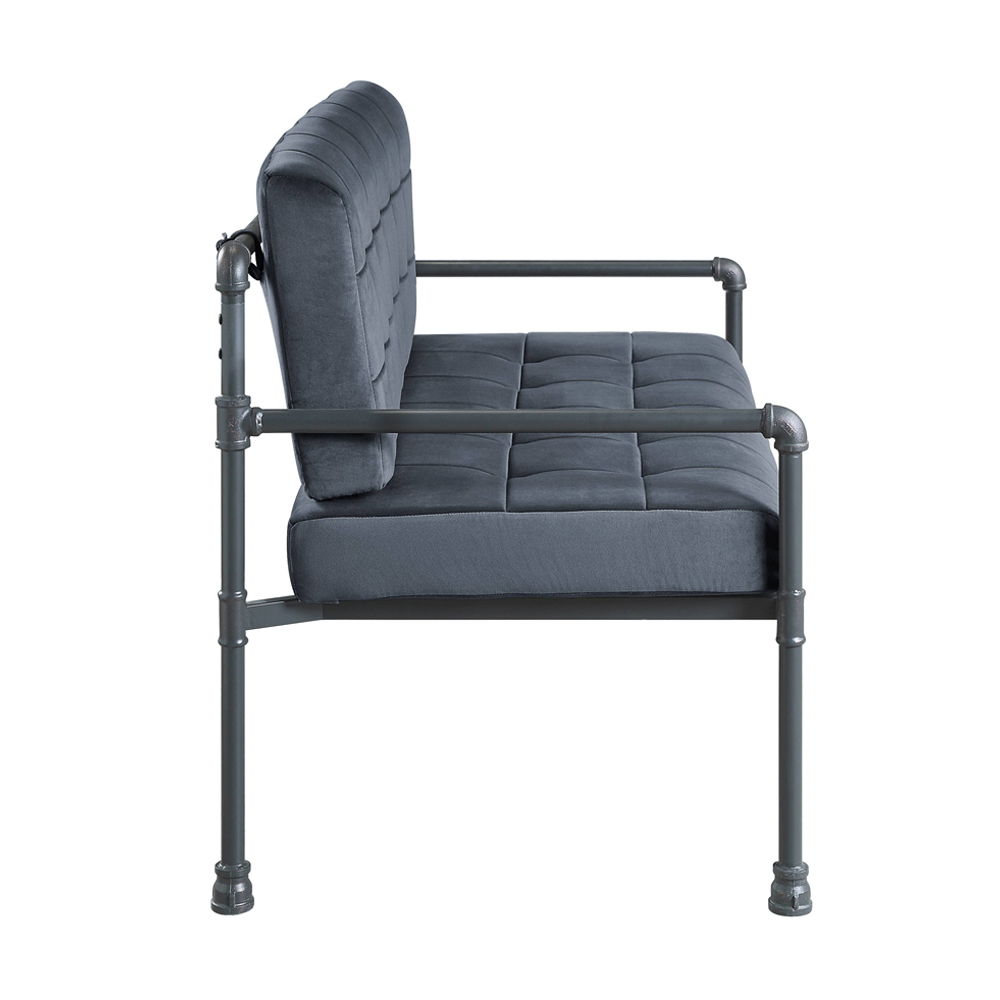 Brantley - Loveseat - Gray Velvet & Sandy Gray, dark gray, view 3