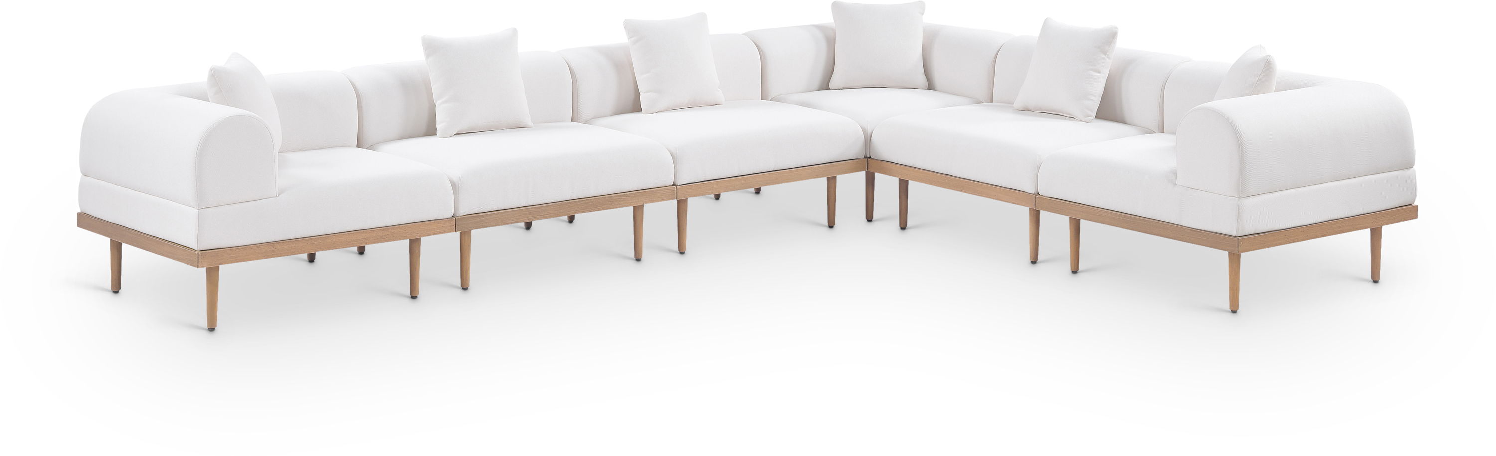 6 Pc · 142" Upholstered Outdoor Patio Modular Sectional