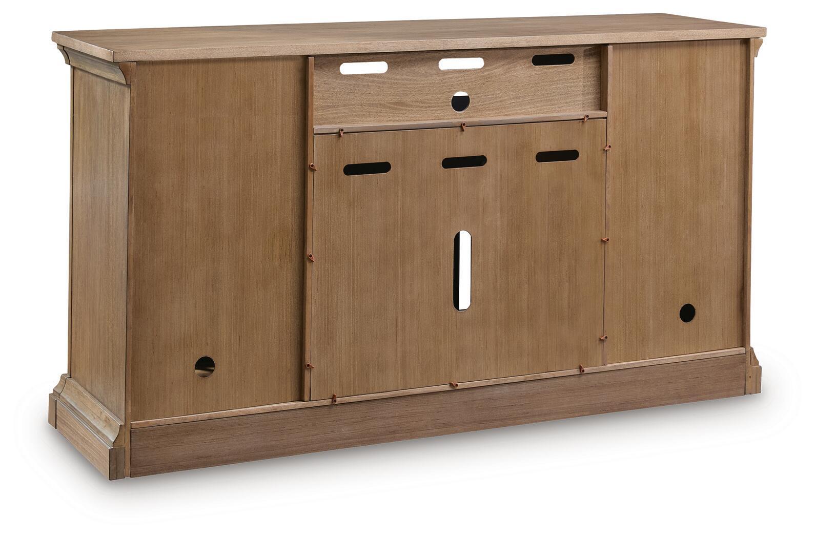 Ashley Furniture Wittenmyer - XL TV Stand With Fireplace Option - Natural / Black - Image 5