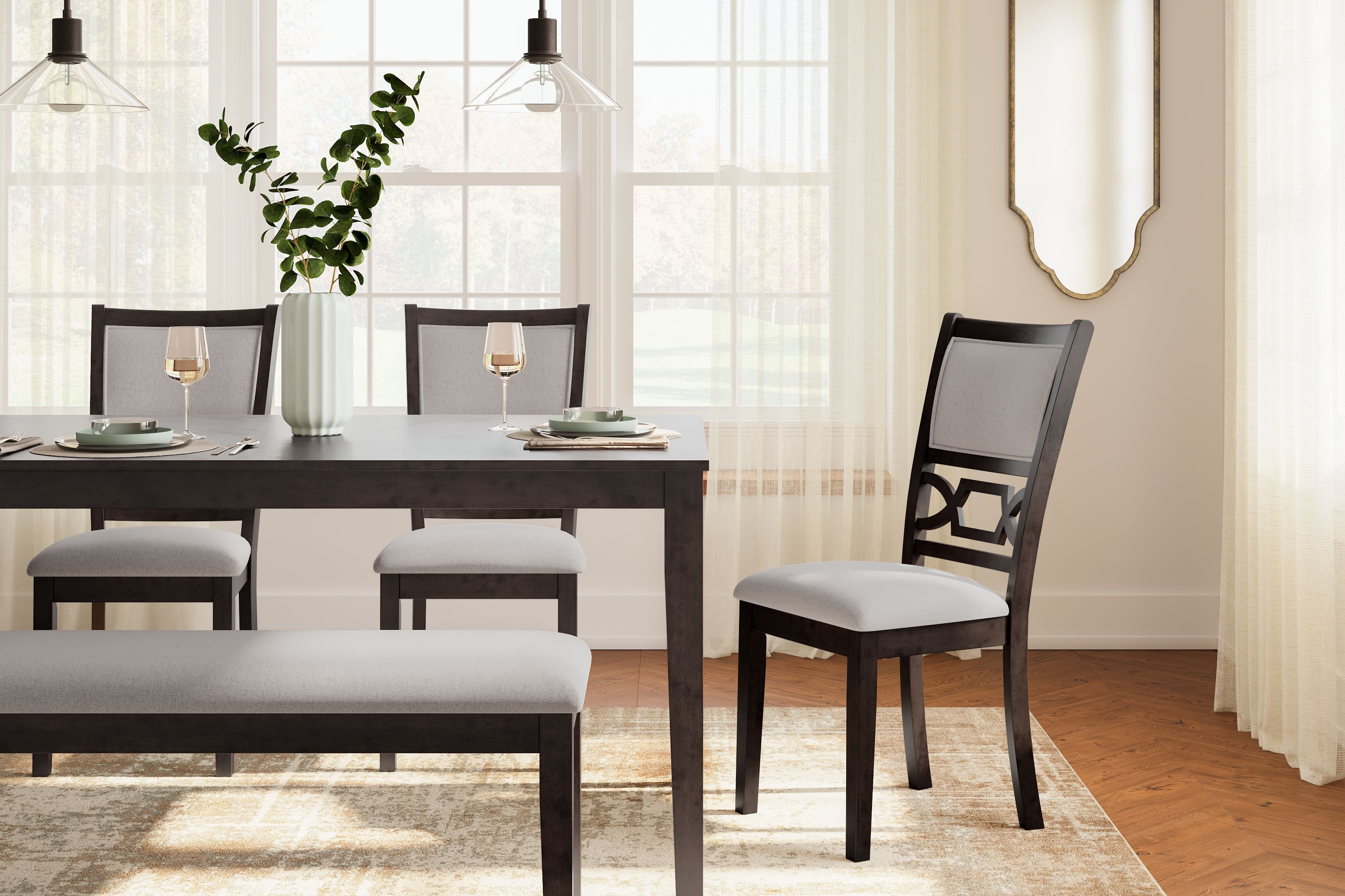 Ashley Furniture Langwest - Dining Room Table Set (Set of 6) - Brown - Image 5