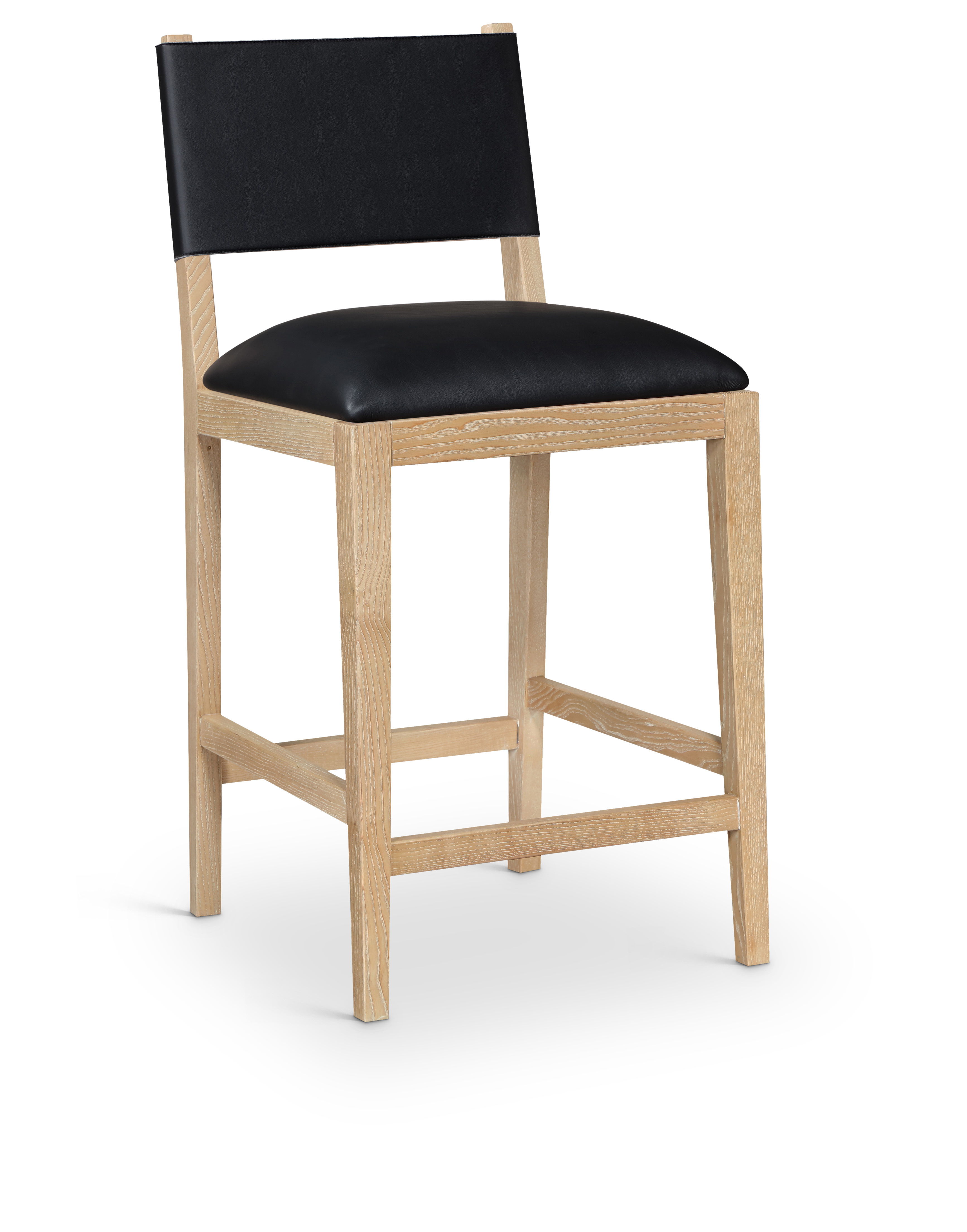 Avon - Vegan Leather Counter Stool - Black