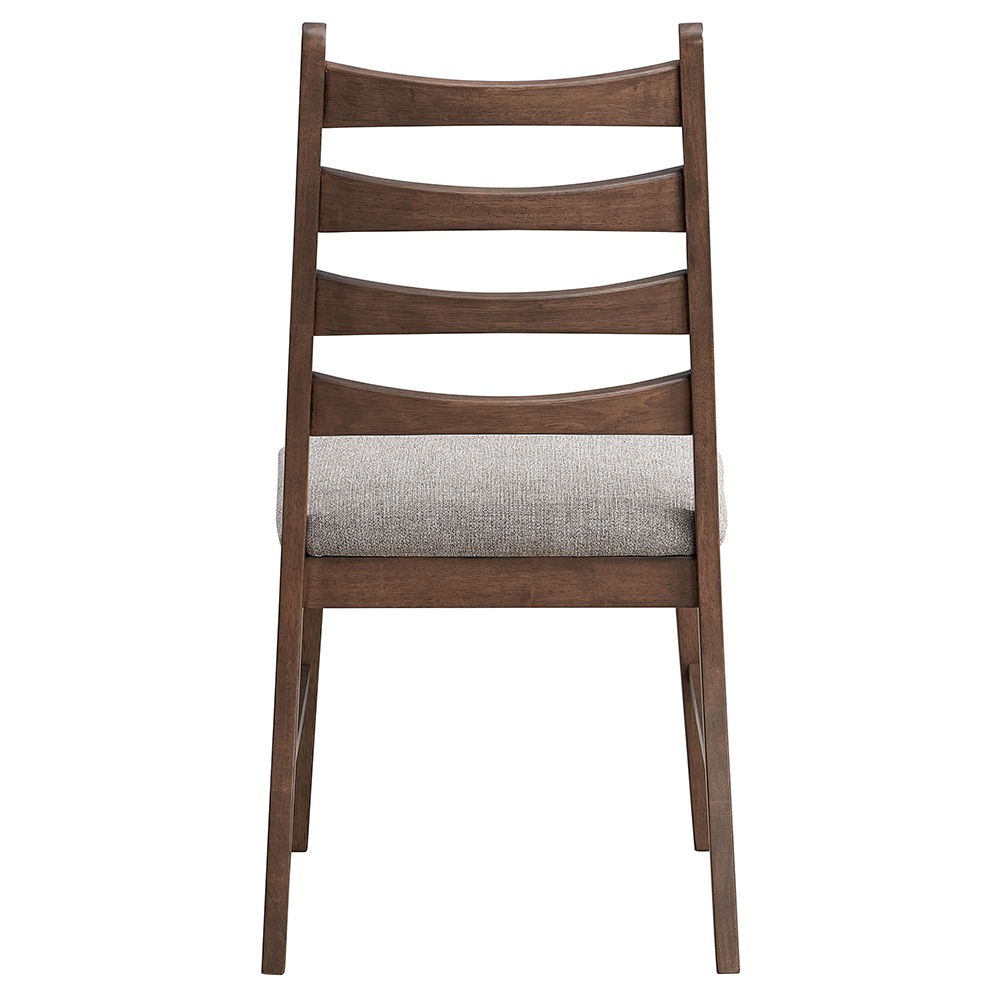 Mayah - Side Chair (Set of 2) - Gray Linen & Walnut, dark brown, view 4
