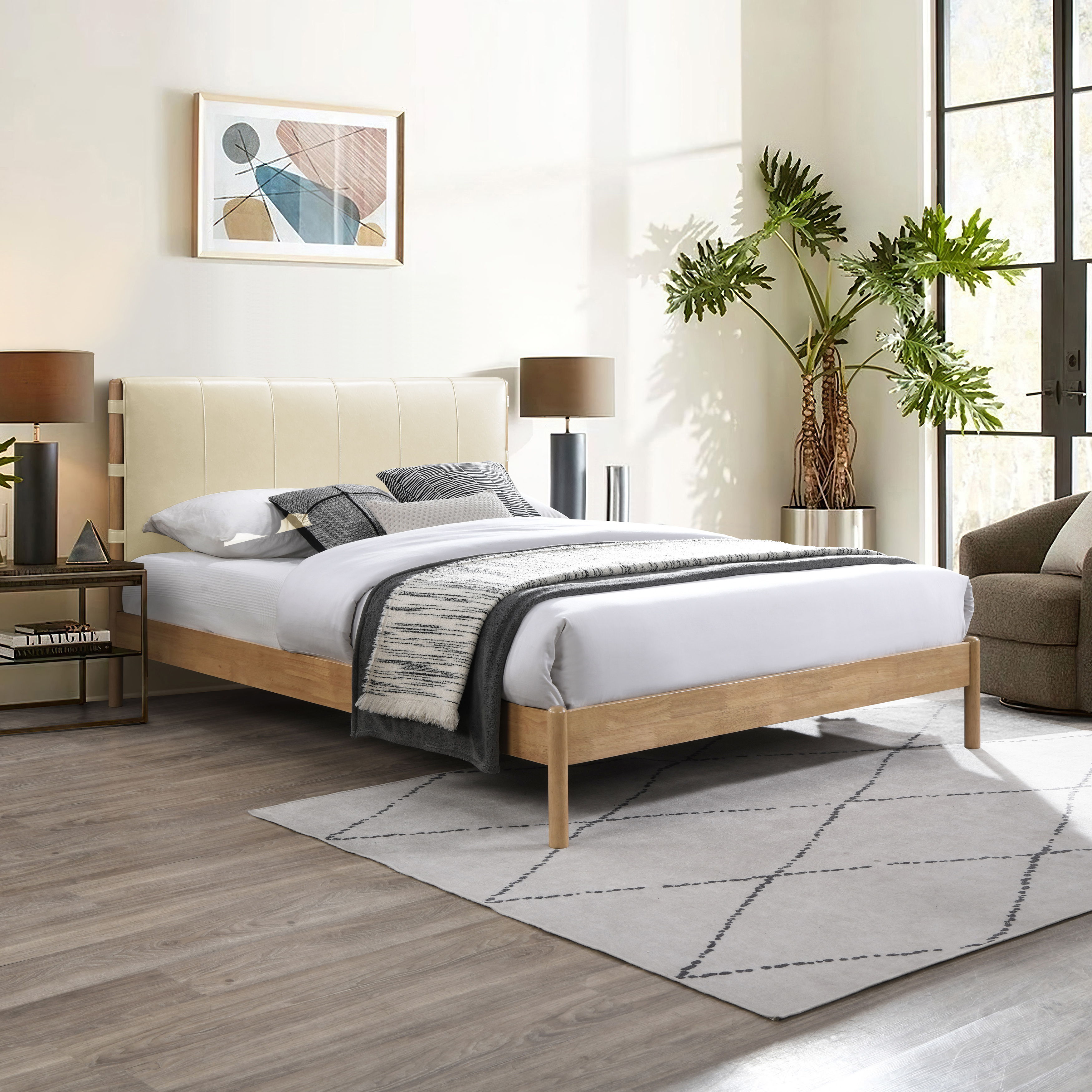 Asher - King Bed - Cream