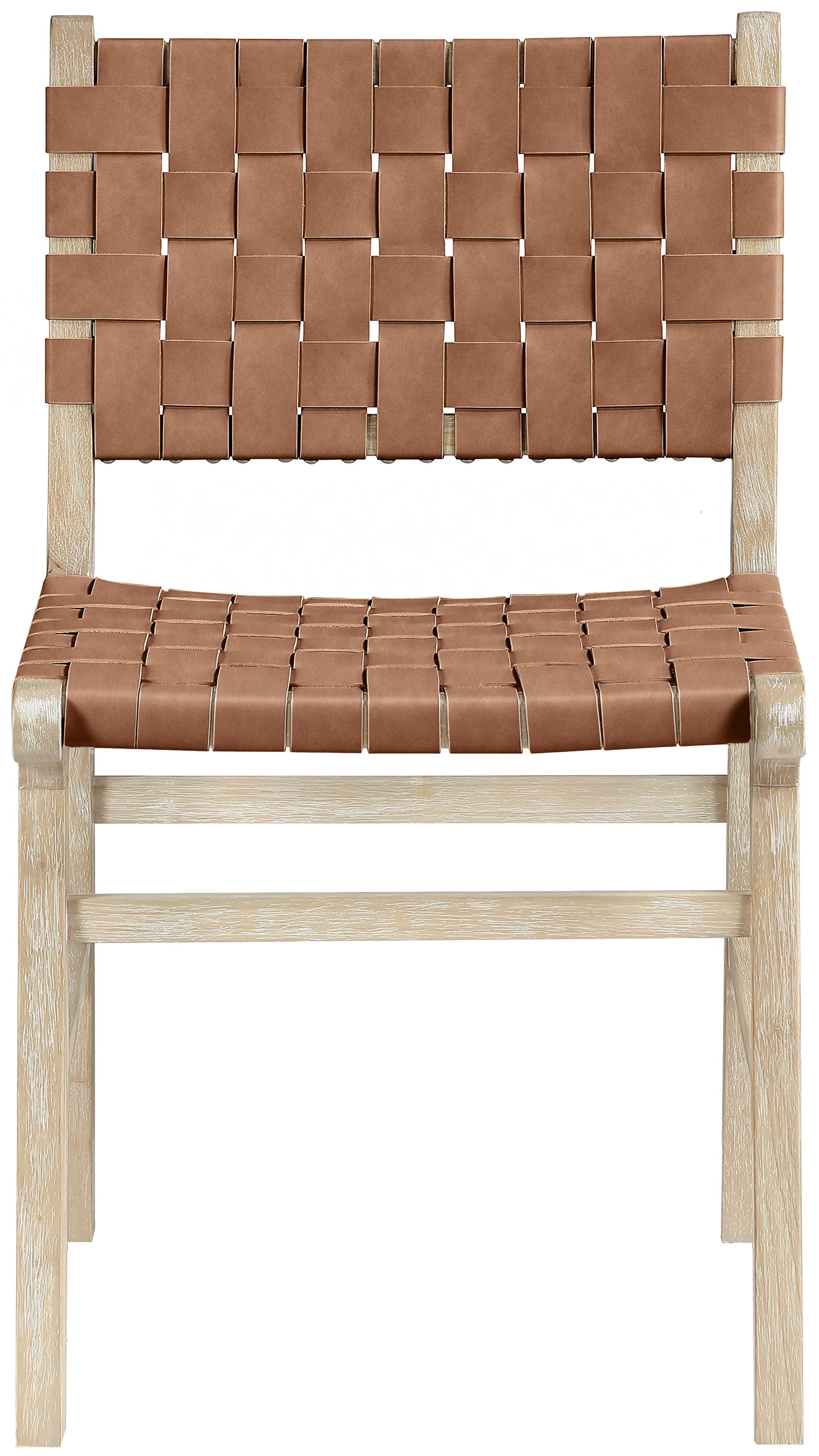 Entwine - Vegan Leather Upholstered Dining Chair - Brown / Painted Natural