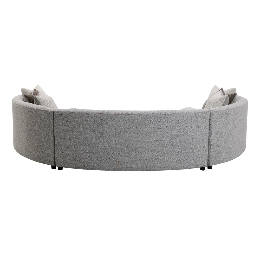 Ivria - Sectional Sofa With 9 Pillows - Gray Boucle, gray, view 3