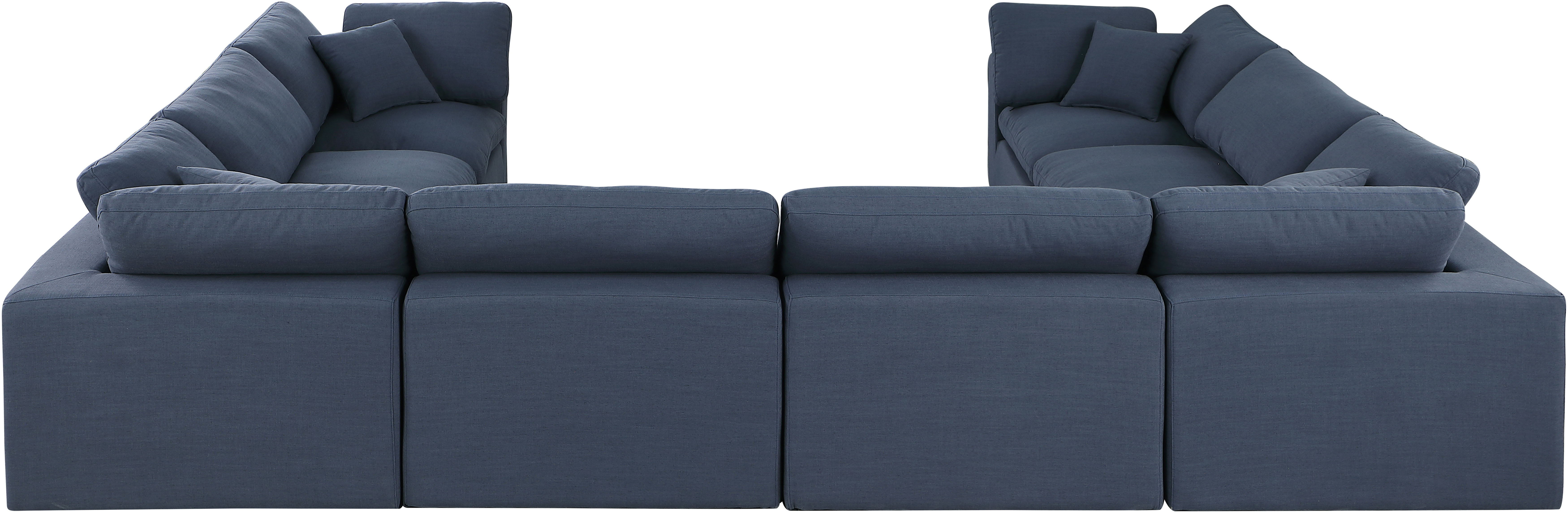 Comfy - 8 Piece Linen Modular Sectional - Blue