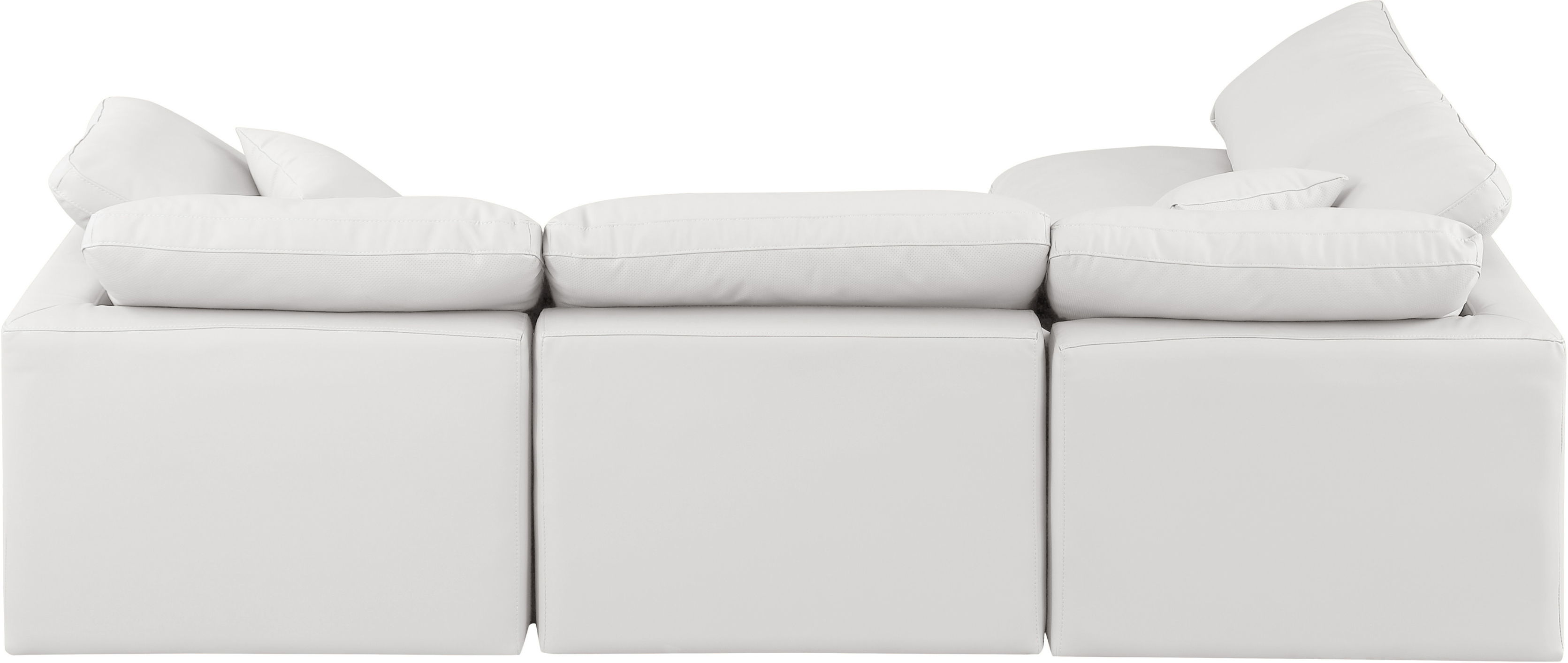 Indulge - Faux Leather 4 Piece Modular Sectional - Cream