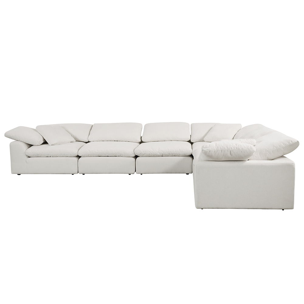 Naveen - Modular Armless Chair - Ivory Linen, white, view 4